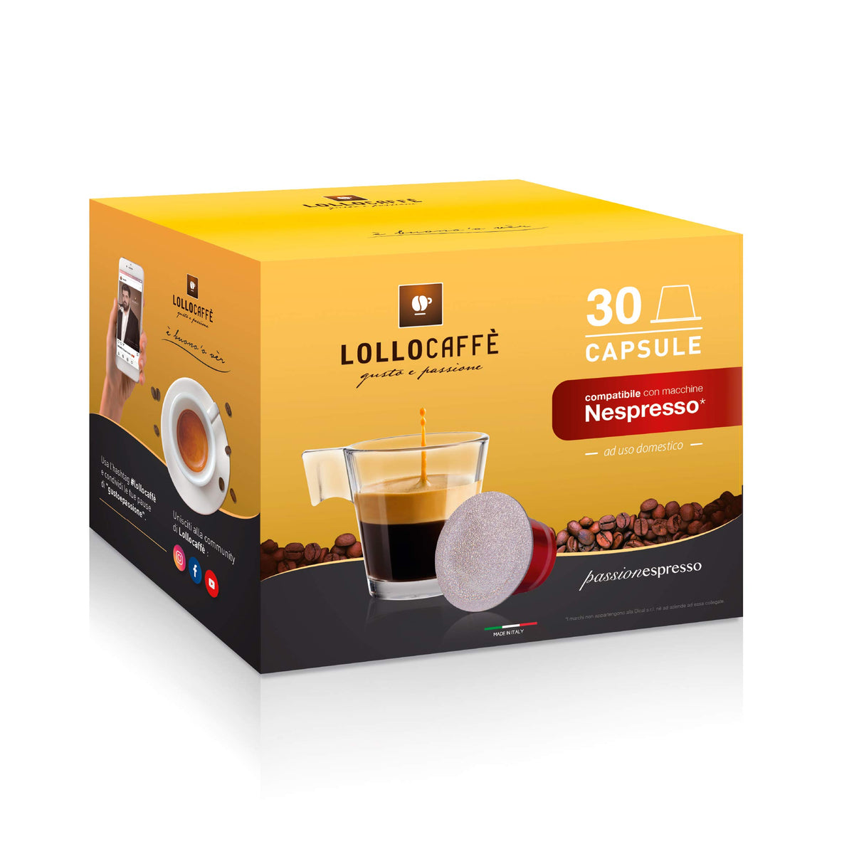 LOLLOCAFFE Miscela Argento - Compatibile - 30 capsule