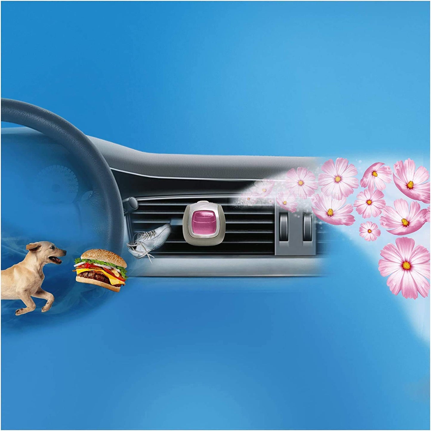 Ambi Pur 6 pz Car Anti-Tabacco Deodorante per Auto con Clip, [ Totale 6 Confezioni Deodoranti Auto ]