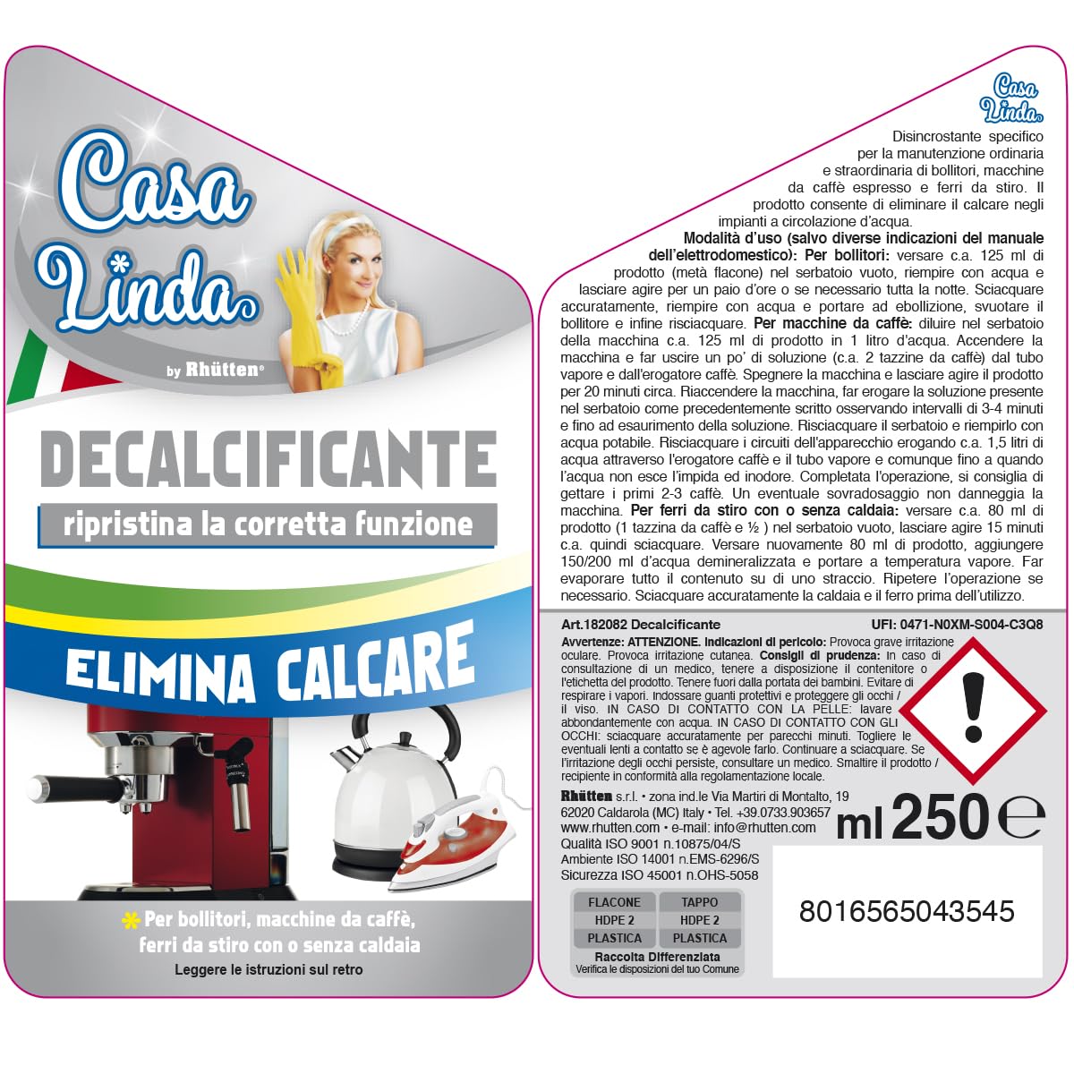DECALCIFICANTE CA-FE-BO CASA LINDA 250ML