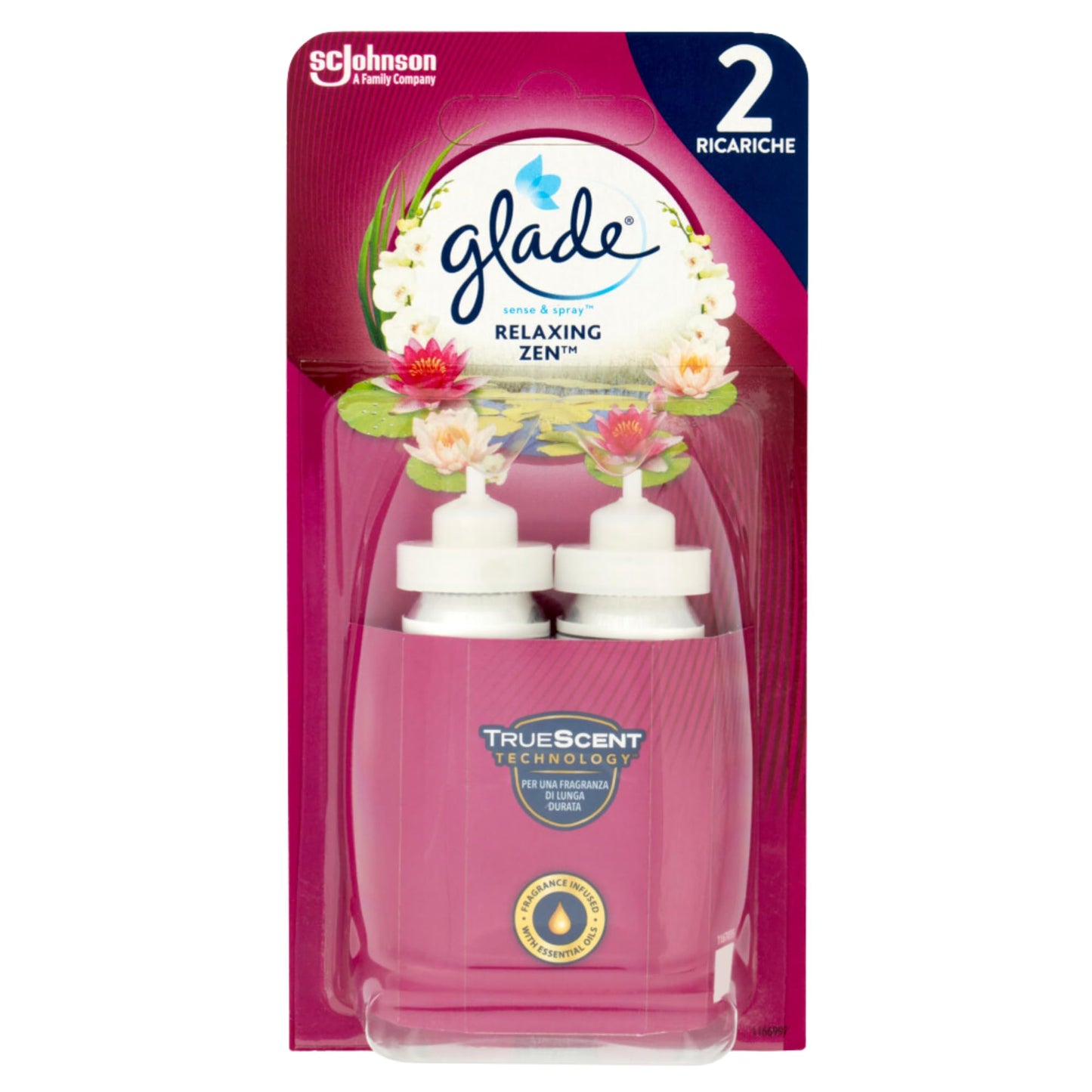 Glade Sense & Spray Doppia Ricarica - Fragranza Relaxing Zen, 4 confezione da 2 ricariche di 18 ml