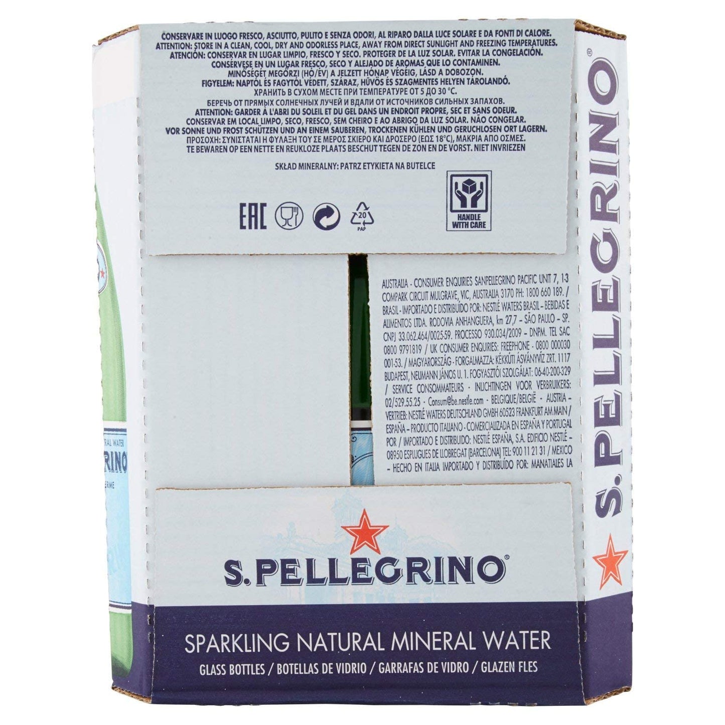 San Pellegrino Acqua Minerale Sanpellegrino Frizzante In Vetro, 750ml