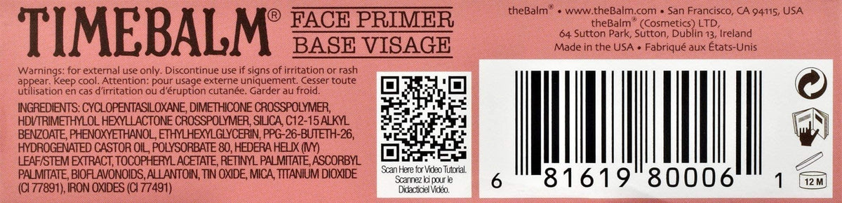 theBalm TimeBalm Primer Viso