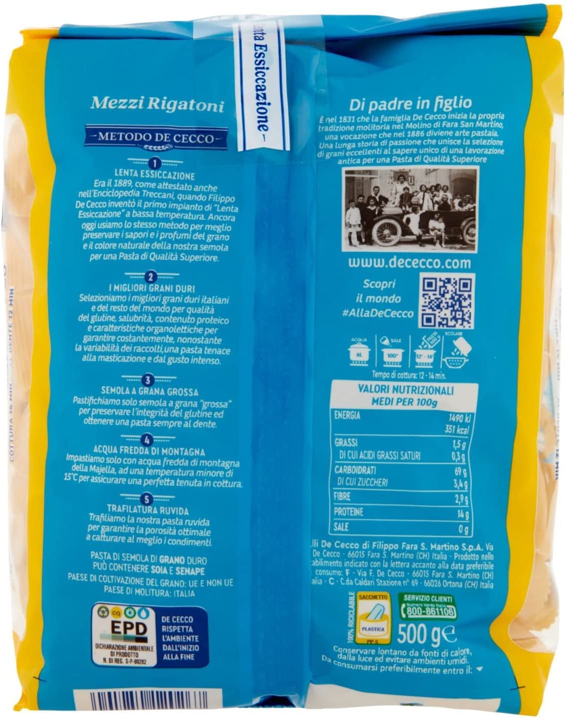 DE CECCO MEZZI RIGATONI N.26 GR 500 X 10