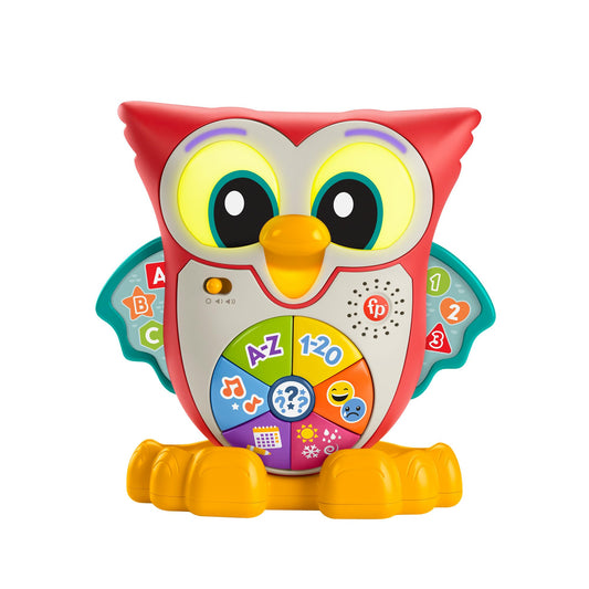 Fisher-Price - Parlamici Baby Gufo Luminoso Impara con Me, edizione italiana, giocattolo interattivo musicale con luci e movimenti per l'apprendimento, giocattolo per bambini, 18+ mesi, HJN64