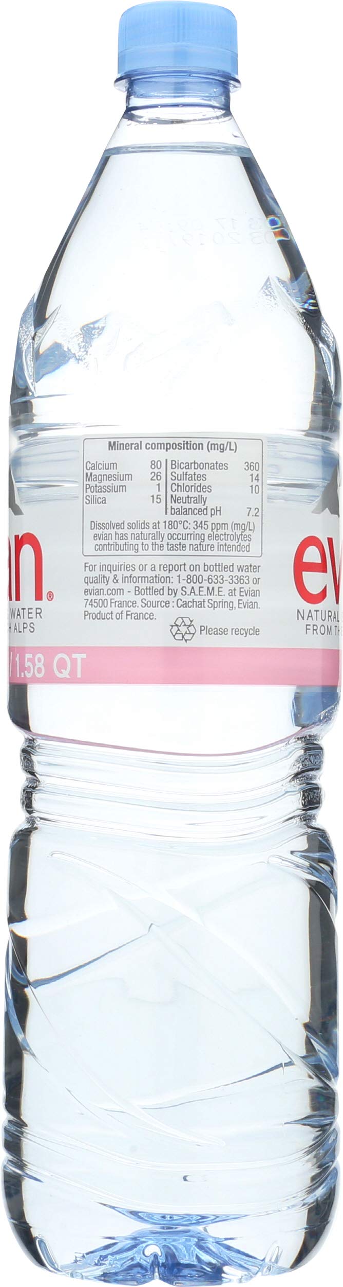 Evian. acqua minerale naturale. 1.5 L d'acqua (Confezione da 12 x 1.5 l)