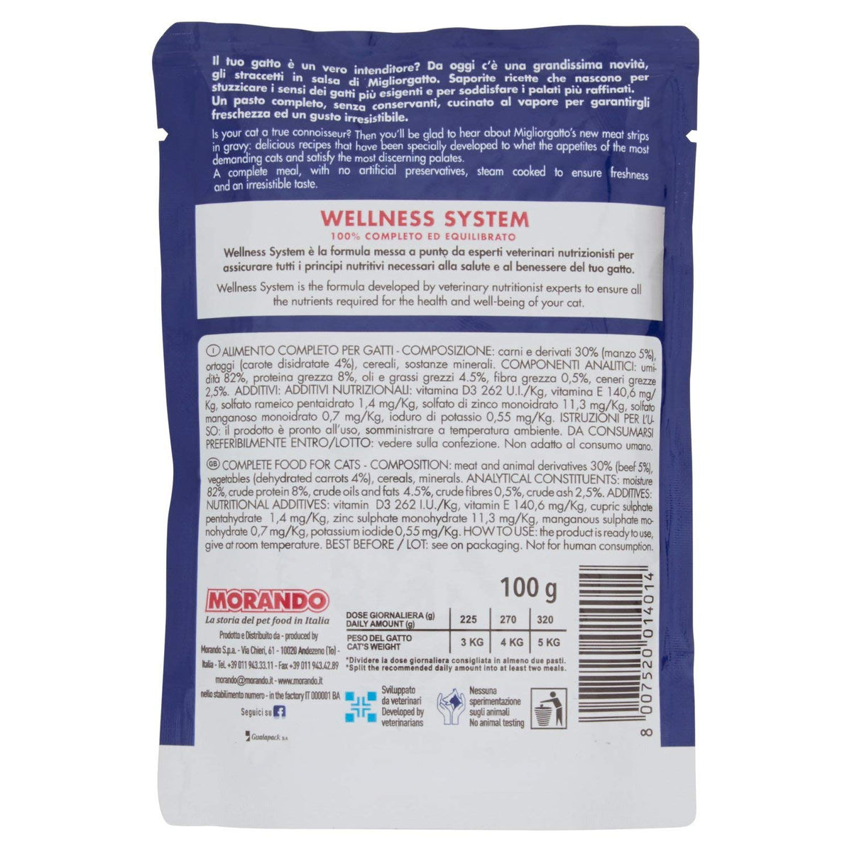 Migliorgatto Pouch strips Beef and Carrots