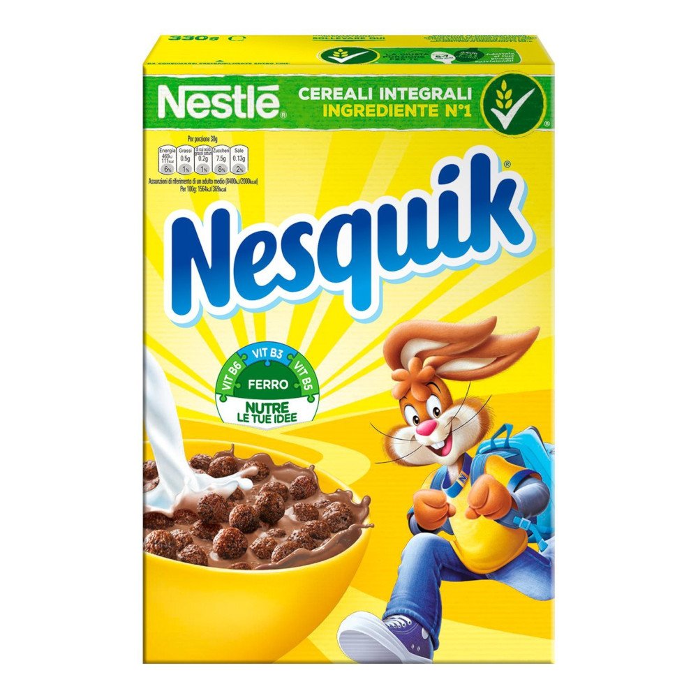 Multipack da 3 Confezioni di Nesquik Cereali Classico Palline di Cereali Al Gusto Cioccolato Ogni Confezione Contiene 330 Grammi