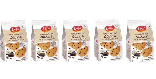Biscotti frollini con gocce di cioccolata 5 confezioni da 350 gr