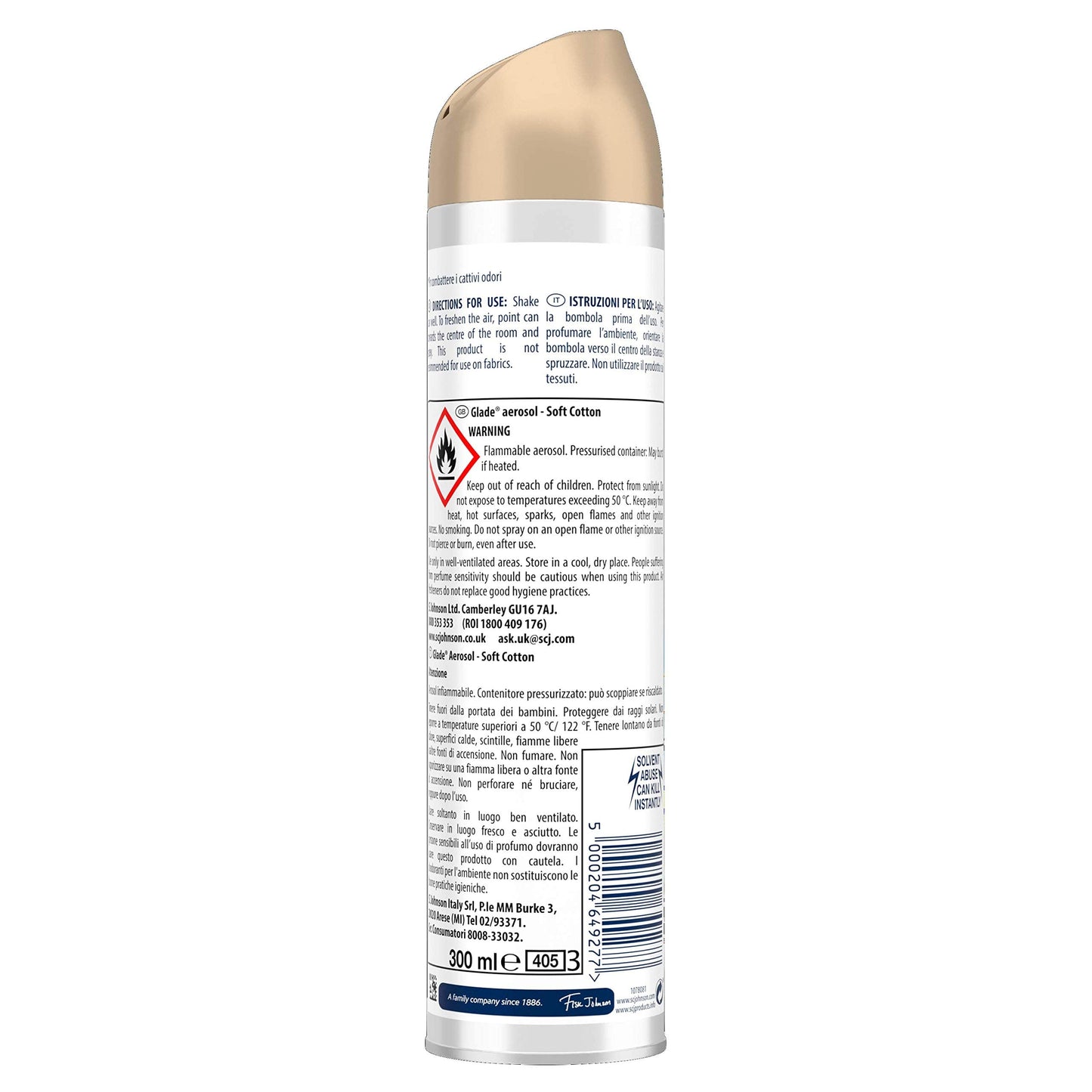 Glade Aerosol - Deodorante in morbido cotone, 300 ml, confezione da 12