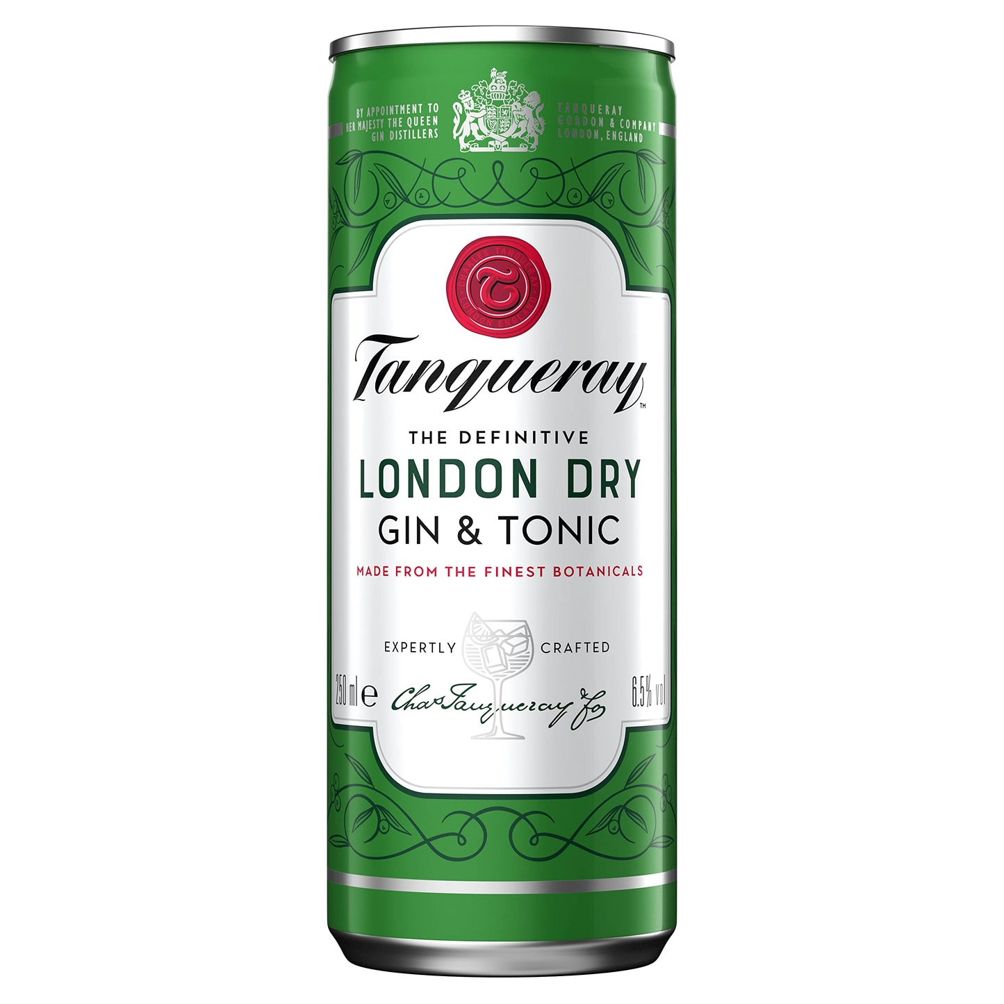 Tanqueray London Dry - Premix Gin & Tonic, Pack di 12 Lattine da 250 ml