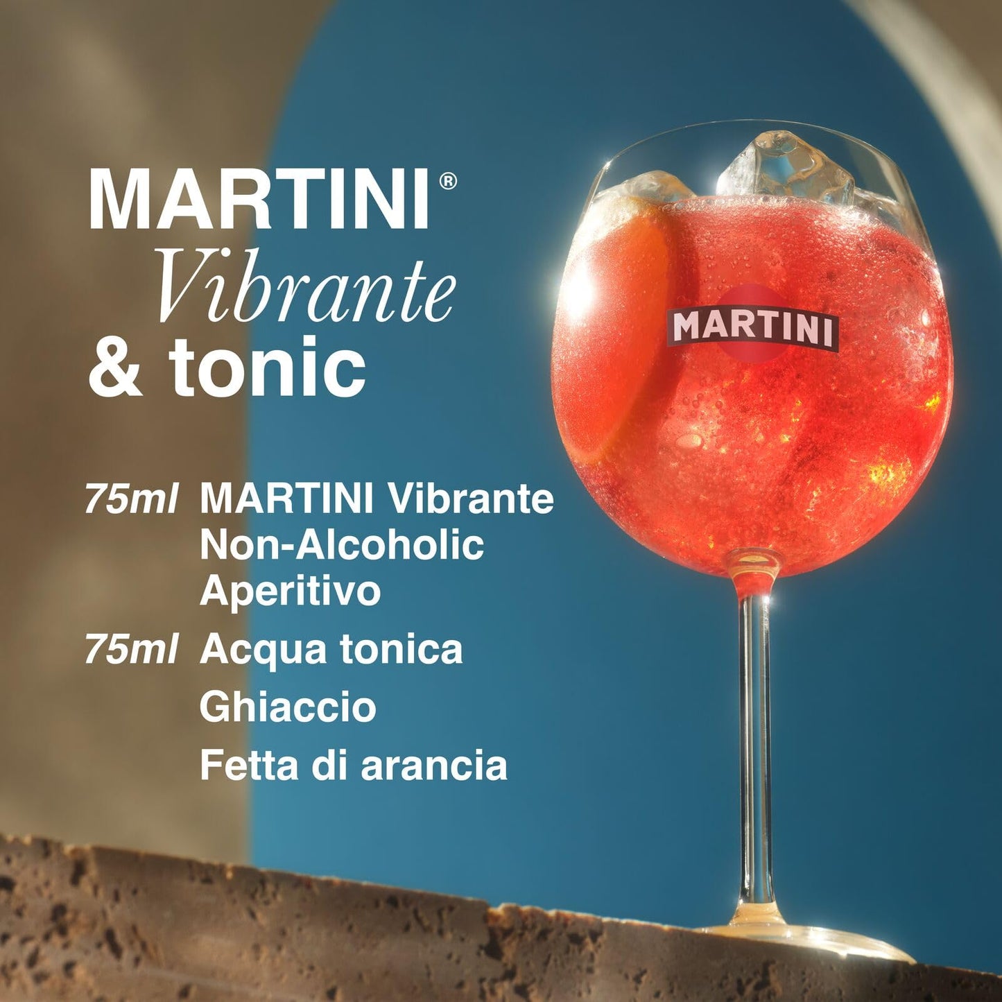 MARTINI Vibrante, 75cl / 750ml, Aperitivo Analcolico Infuso con Erbe Botaniche