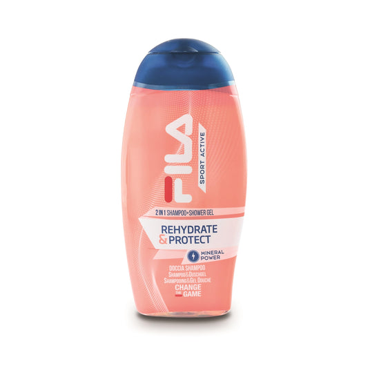 Fila® Rehydrate & Protect Woman| Shampoo Shower Gel – Pulizia nutriente per gli appassionati di sport e streetwear, gel da 250 ml