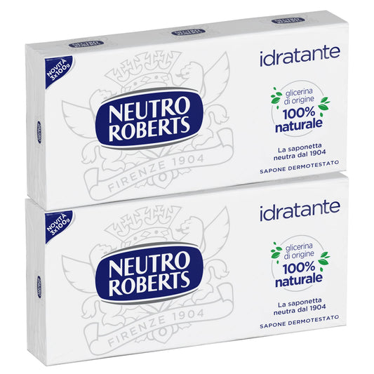 2x Neutro Roberts Saponette Solide Idratanti con Glicerina di Origine 100% Naturale - 6 Saponette