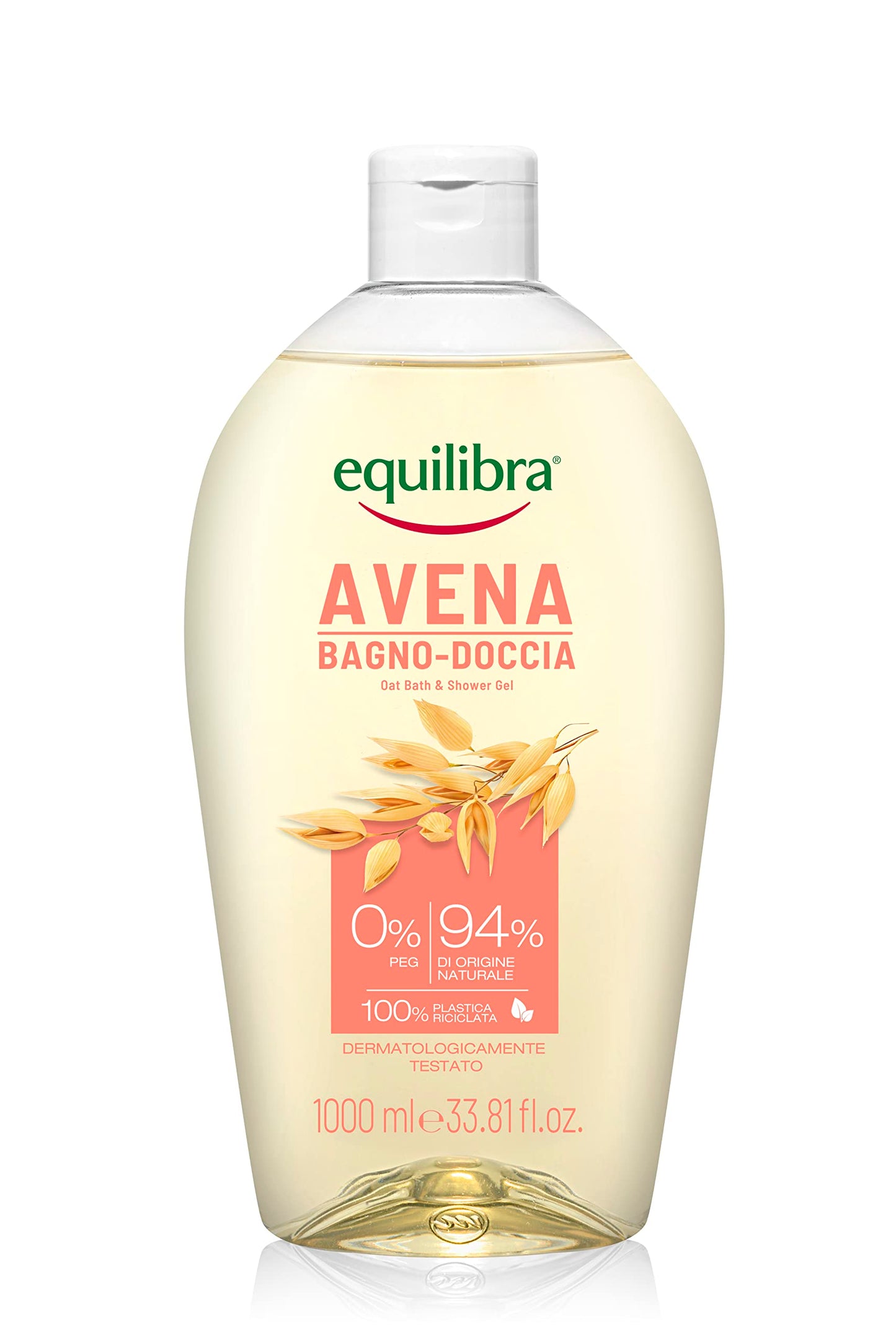 Equilibra Corpo, Avena Bagno-Doccia, Bagno-Doccia Avena Delicato ad Azione Detergente e Protettiva, Adatto a Tutta la Famiglia, con Estratto di Avena e Tensioattivi di Origine Vegetale, 1000 ml