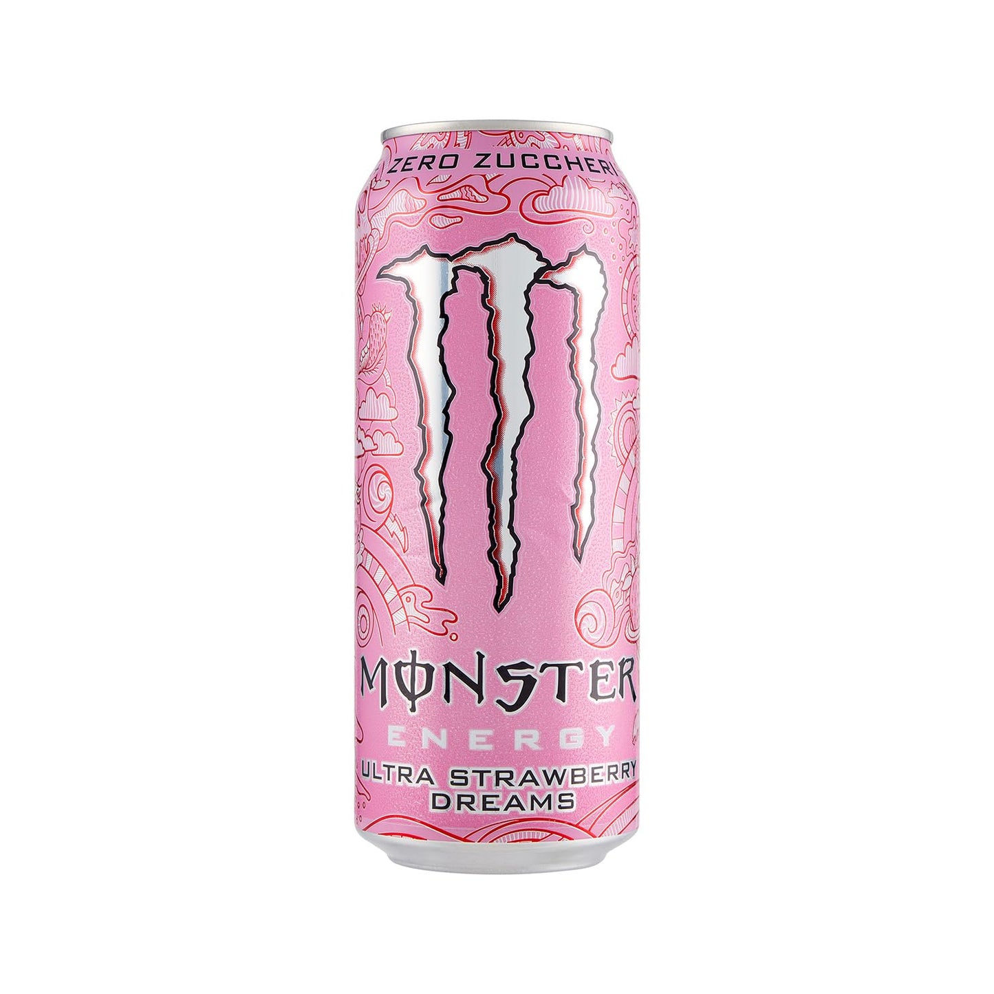 Monster Energy Ultra Strawberry Dreams, Bevanda Energetica Senza Zuccheri al Gusto Fragola, con Miscela Energetica e 160 mg di Caffeina, 24 Lattine da 500 ml
