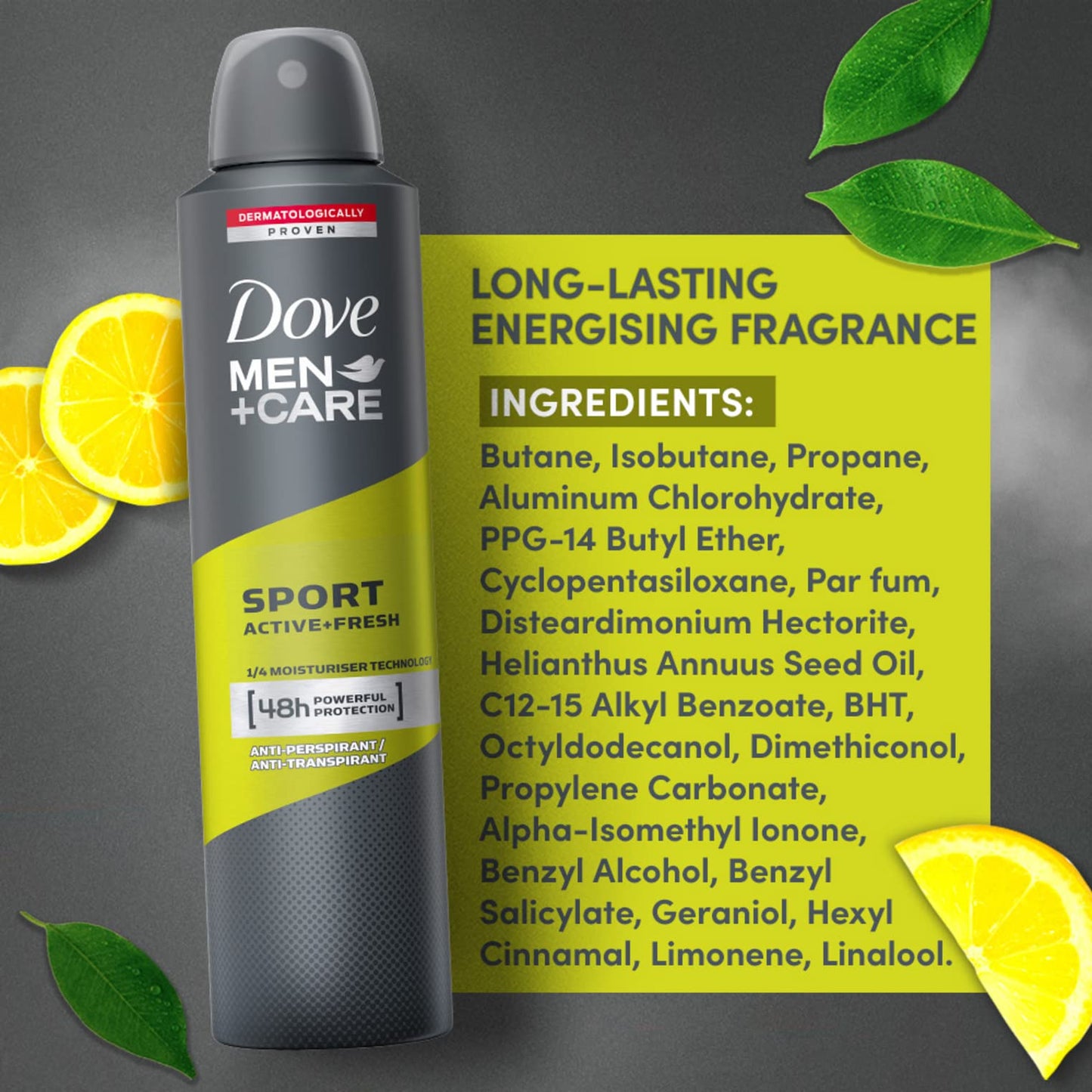 Dove Men+care Sport Active Spray, 250 Millilitro