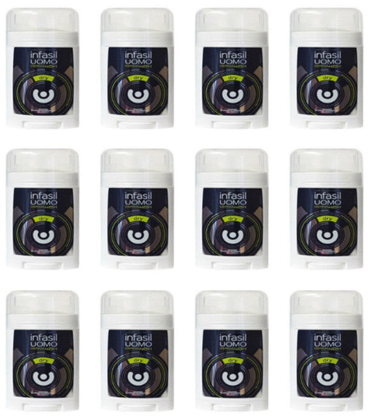 12 x INFASIL Deo Persona Stick Uomo Dry 40 Ml