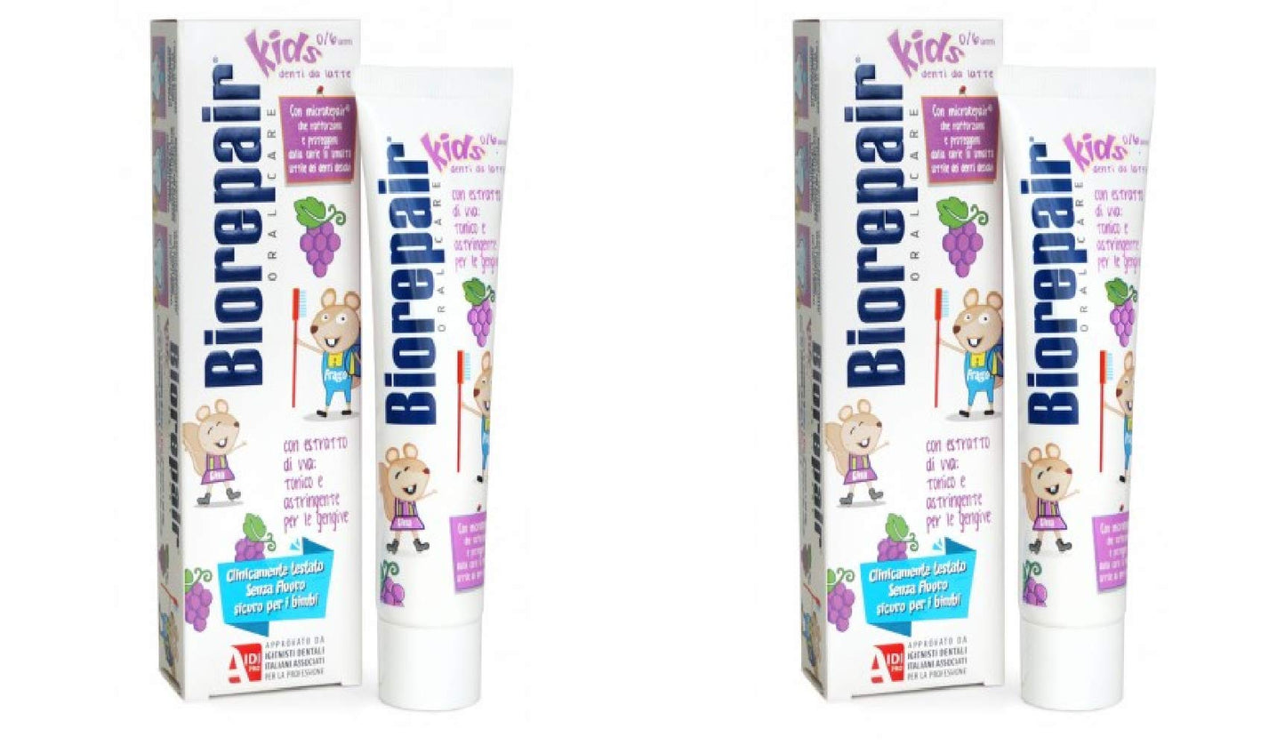 Biorepair Kids 0-6 Oral Care Toothpaste Grape 1.7fl.oz 50ml, Pack of 2