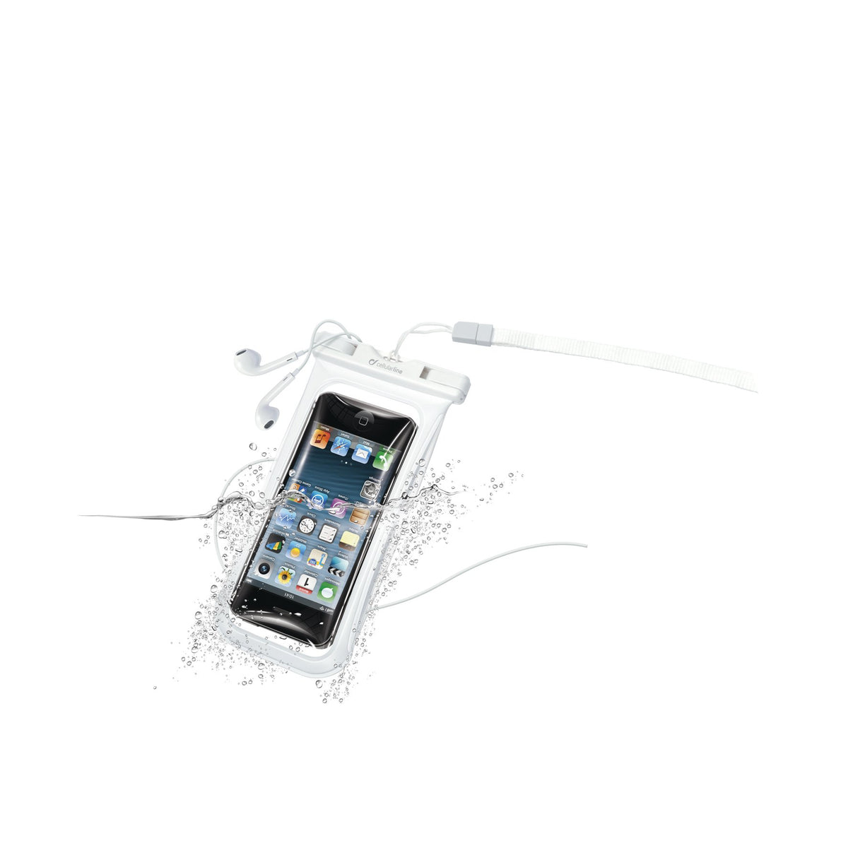 Cellular Line Voyager Music Custodia Impermeabile per Telefoni e Smartphone, Bianco