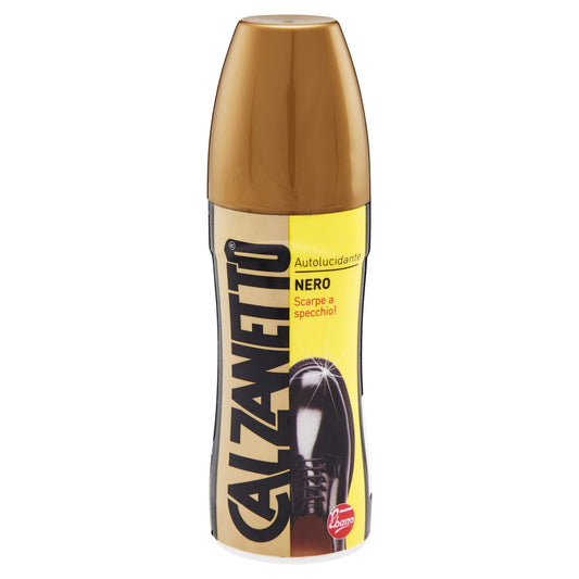 Calzanetto Trattamento Liquido Autolucidante per Calzature in Pelle, Nero, 75ml