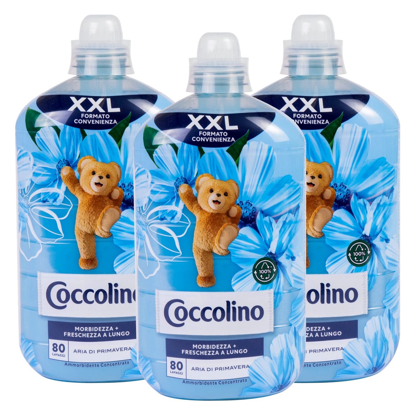 3x Coccolino Aria di Primavera Ammorbidente Concentrato - 3 Flaconi da 2 litri ognuno