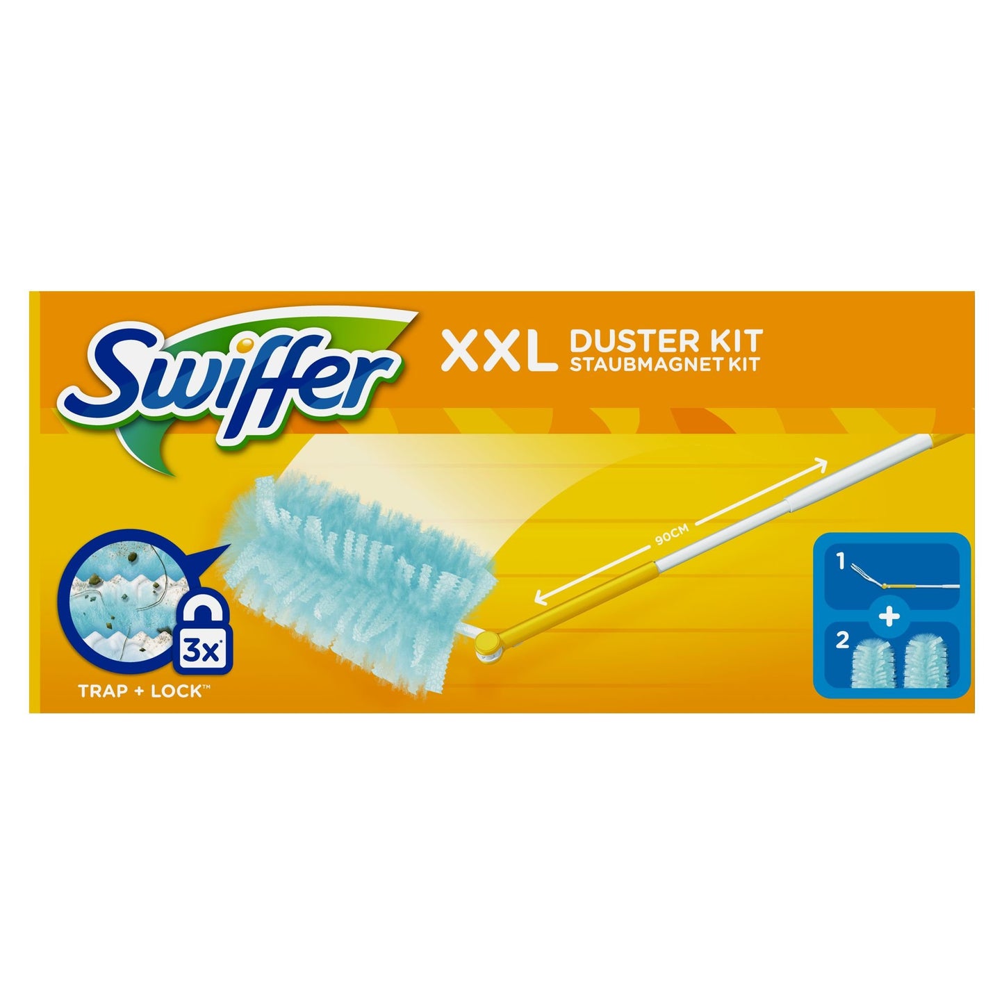 Swiffer Starter Kit Duster XXL Scopa con 1 Manico + 2 Piumini Ricarica di Ricambio