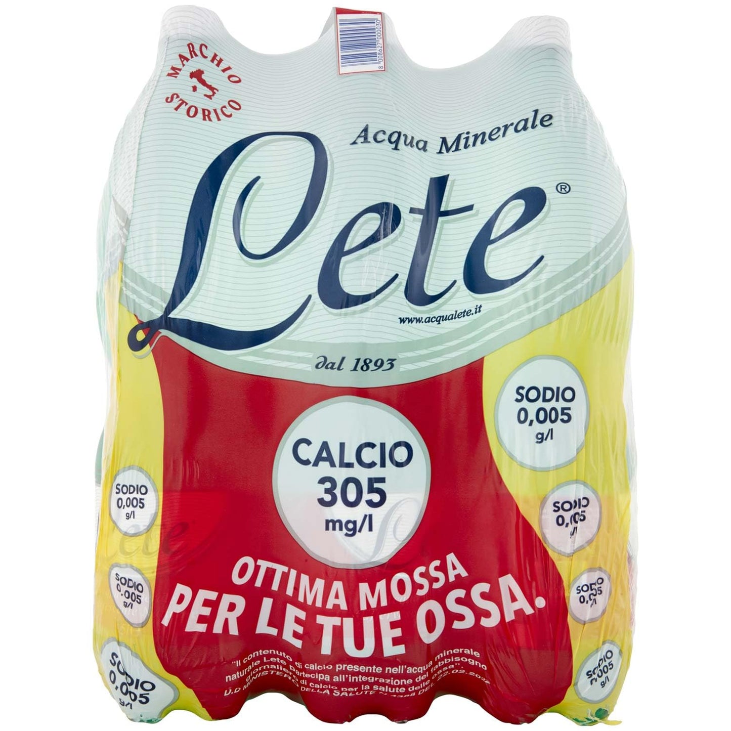 Lete Channel Acqua Minerale Effervescente Naturale - 6 x 1.5 L