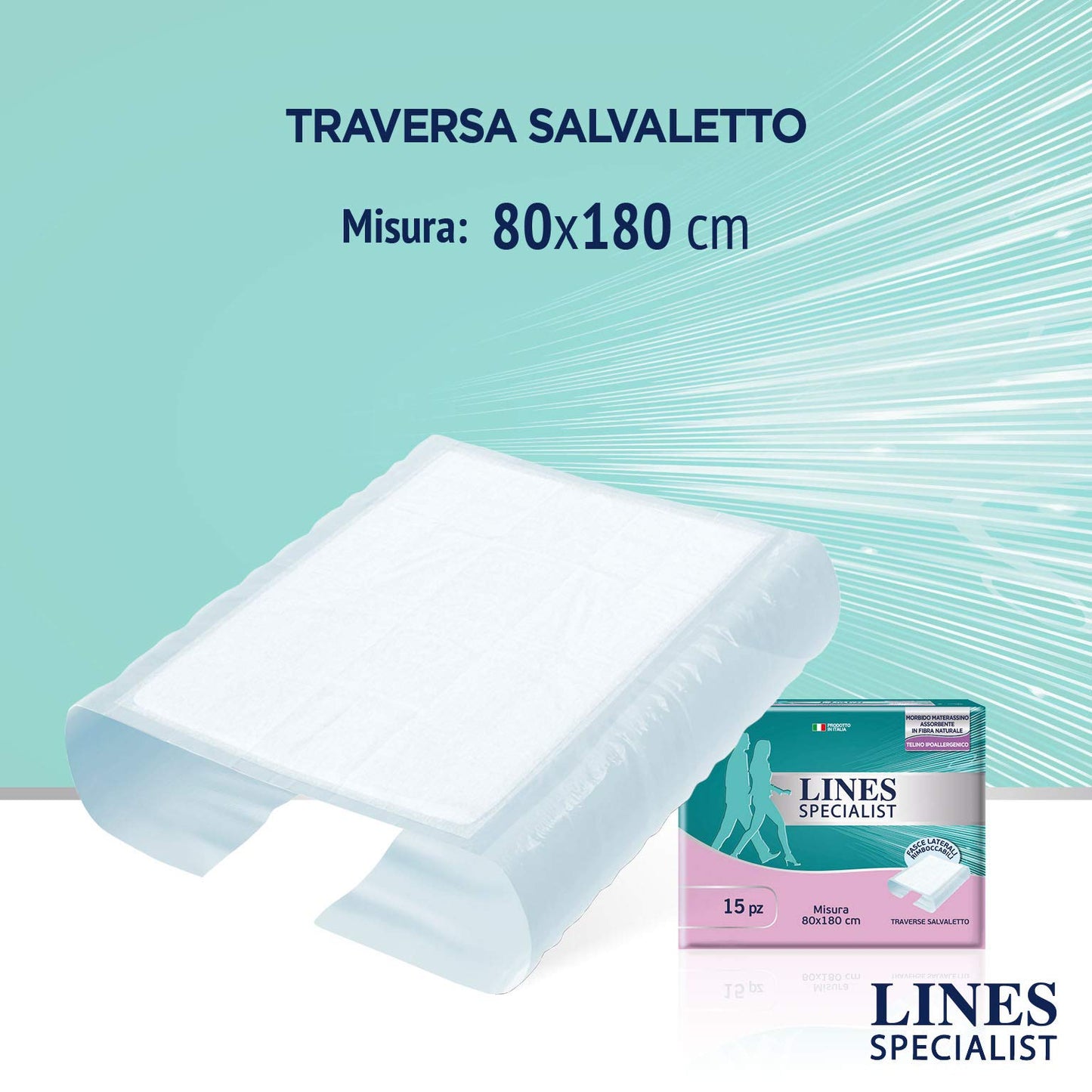 Lines specialist traversa 80x180 cm x 30 pezzi - 2 confezioni da 15 pezzi