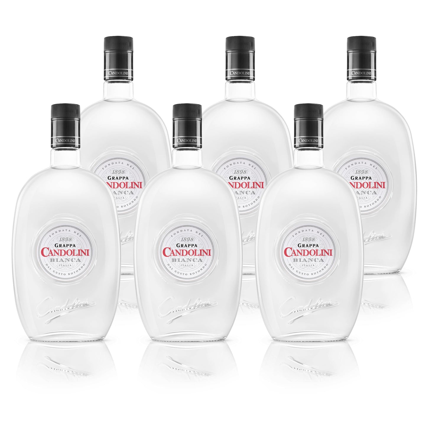 Candolini Grappa Bianca Italia | Confezione da 6 Bottiglie da 1000ml