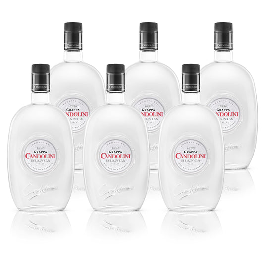 Candolini Grappa Bianca Italia | Confezione da 6 Bottiglie da 1000ml
