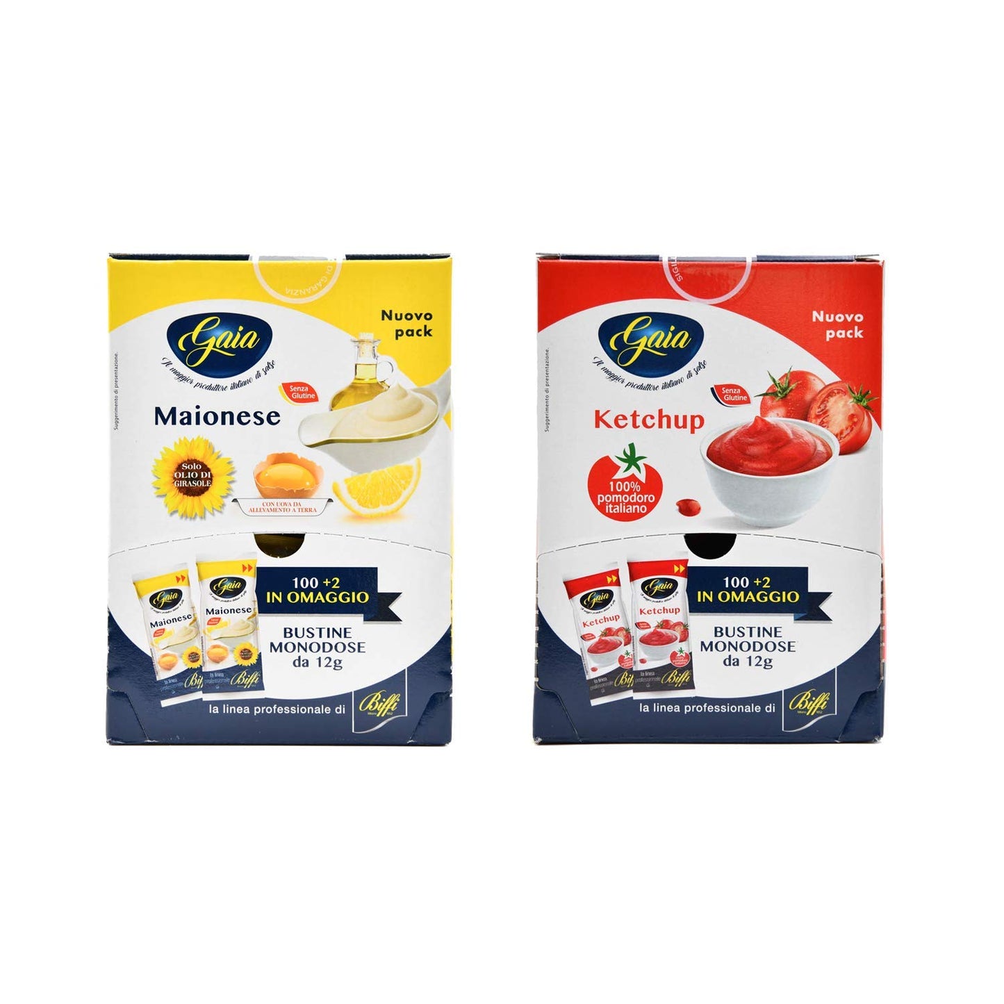 Gaia - Mix Di Salse Monodose: 102 Bustine Di Maionese + 102 Bustine Di Ketchup