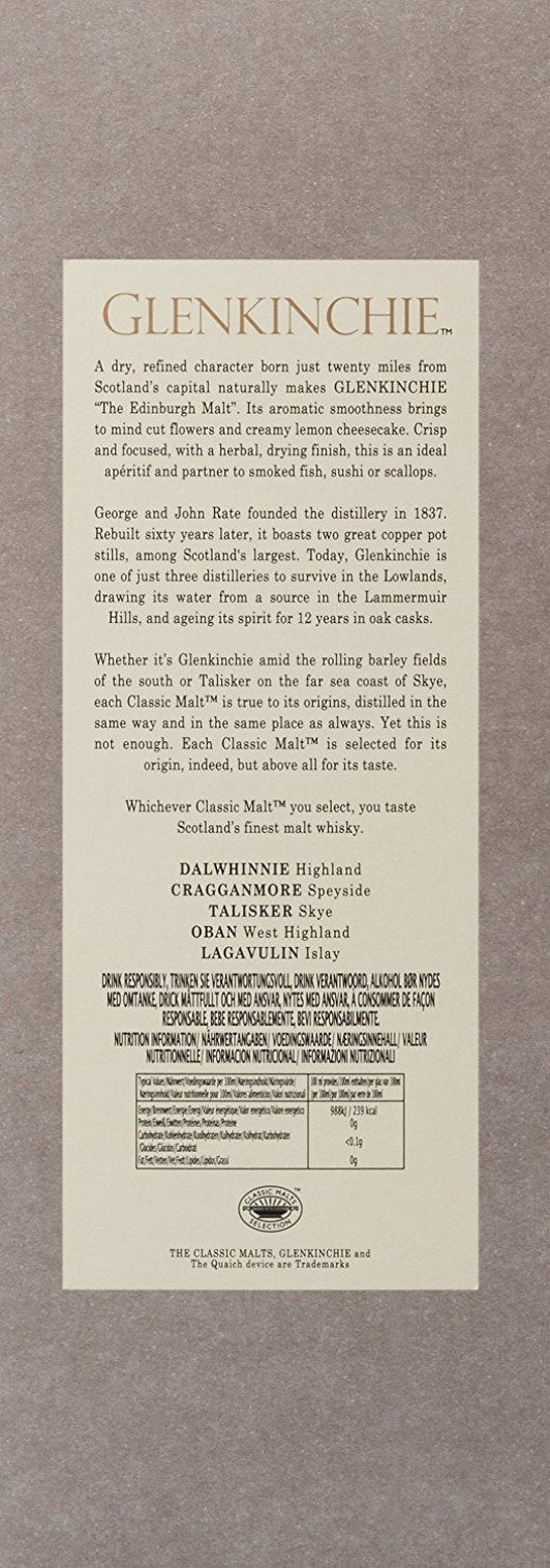 Glenkinchie 12 Year Old Whisky - 70 cl