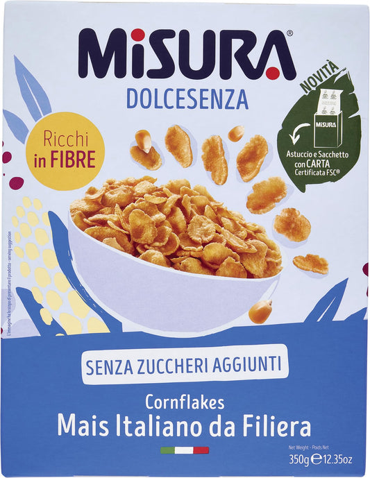 Misura Cornflakes Dolcesenza | Mais Italiano | Senza Zuccheri Aggiunti | Confezione da 350 gr