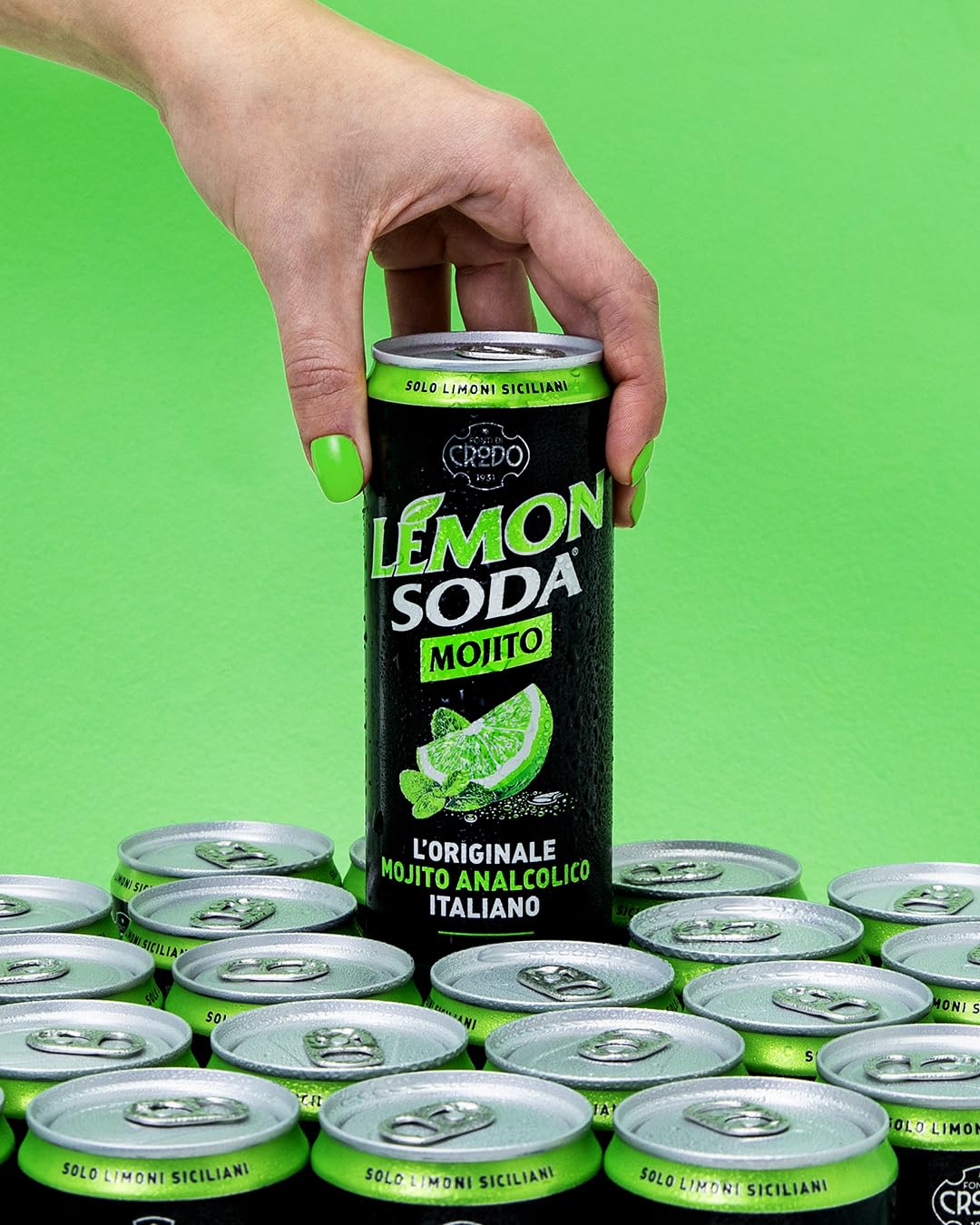 Lemonsoda | Mojito Soda, 24 Lattine da 33 cl, L'Originale Mojito Analcolico Italiano, Gusto di Menta Fresca e Lime