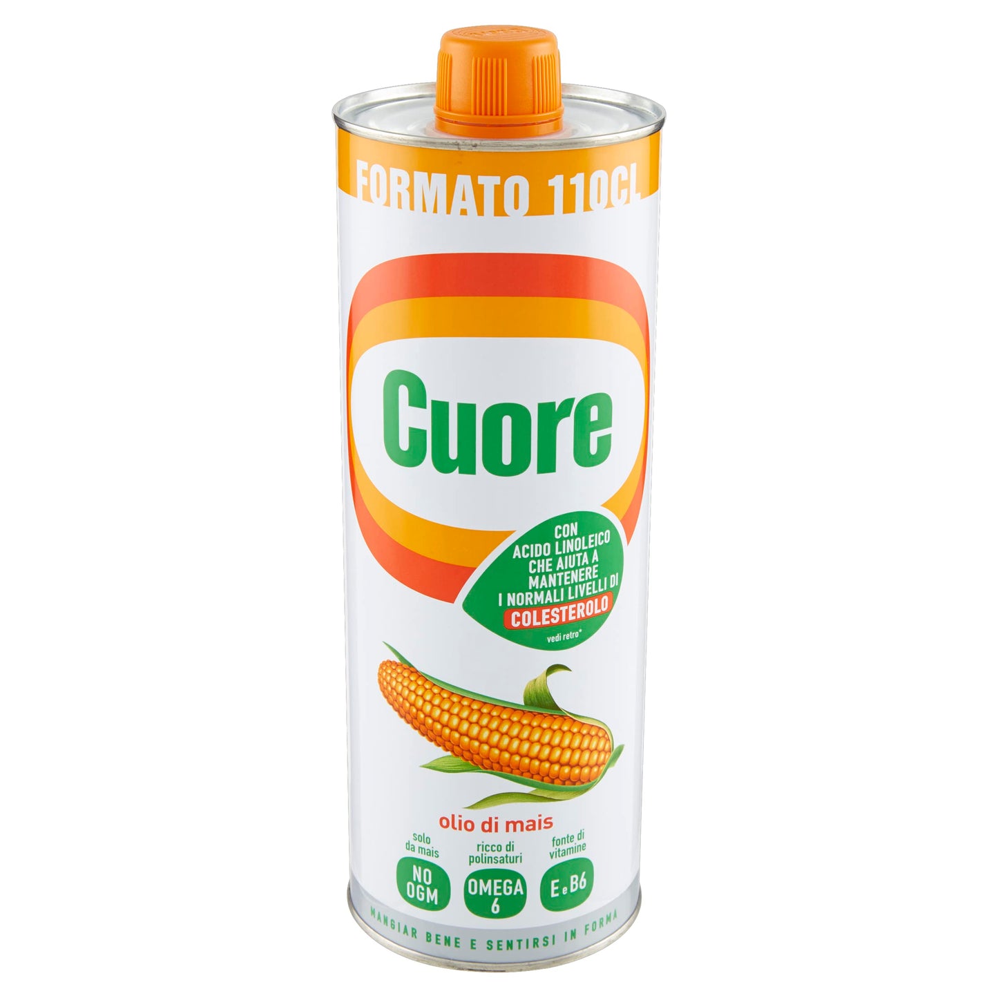 Cuore, Olio di Mais, Formato da 110 cl, Ricco di Omega 6 e Fonte di Vitamina E e B6, No OGM