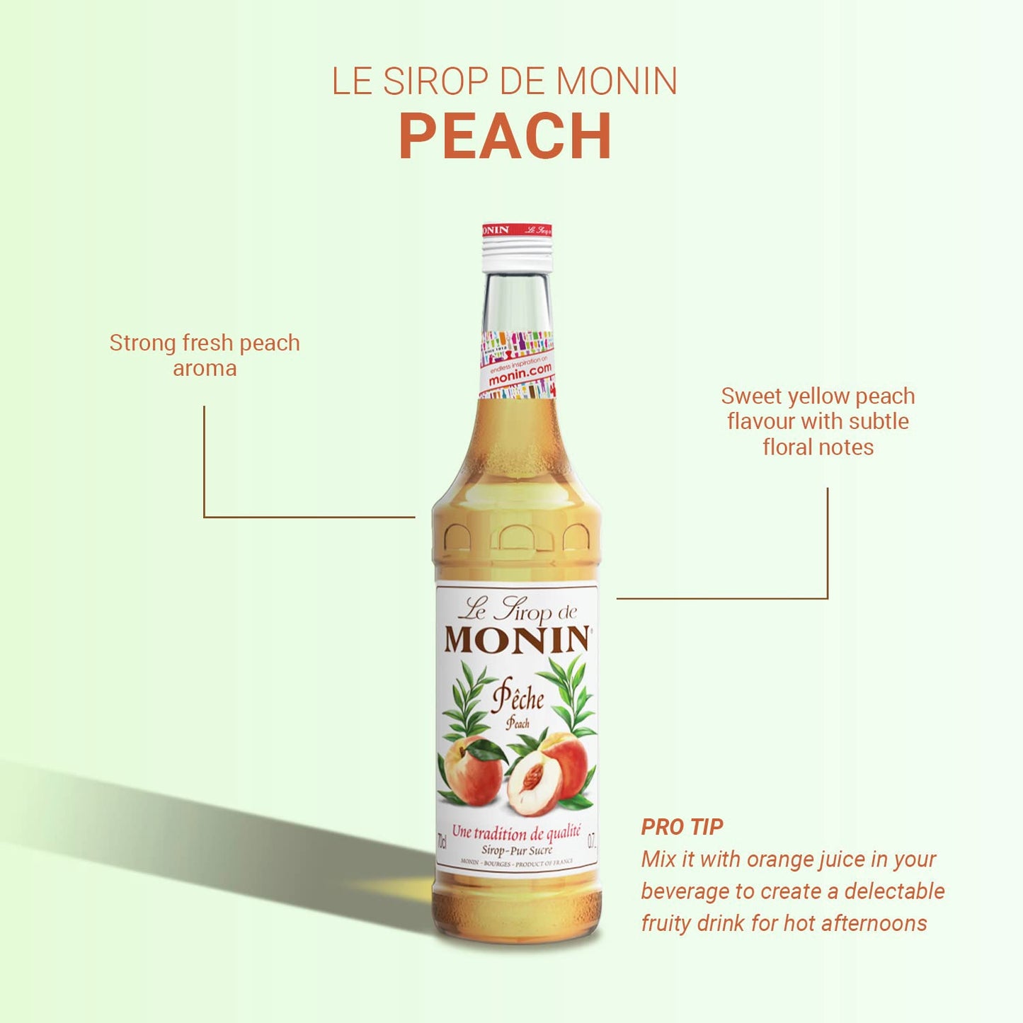 Monin Premium Peach Syrup 700 ml