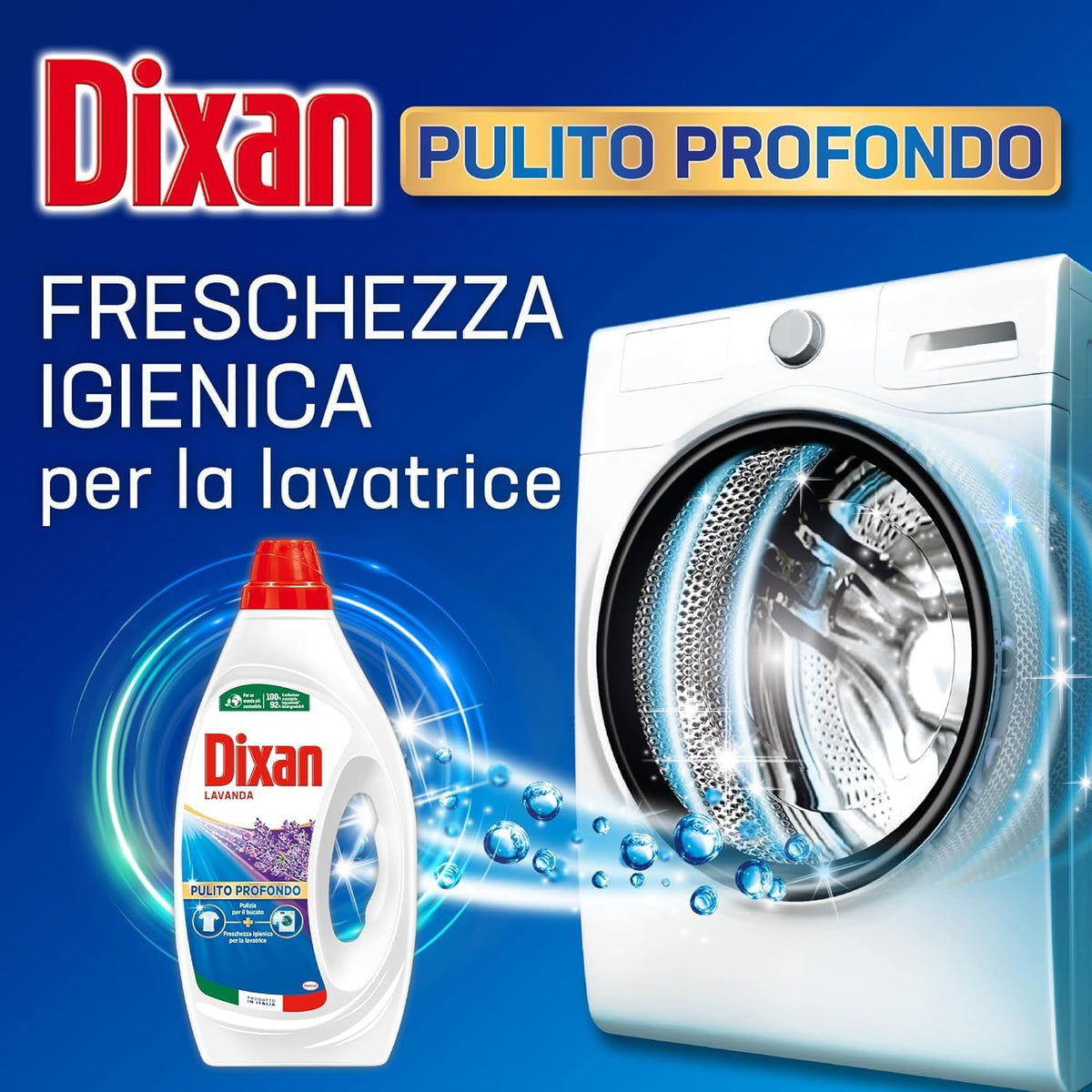 Dixan Detersivo Lavatrice Liquido Lavanda, 5 confezioni da 22 lavaggi, 110 lavaggi totali