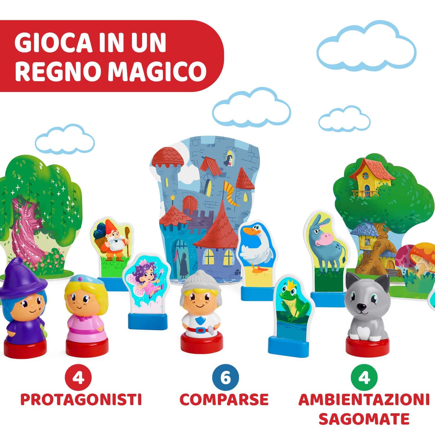 Chicco Fabulous il Creastorie, Cantastorie per Bambini 2 Anni, 6 Anni, in 4 Lingue, 10 Personaggi, 4 Modalità, 90 Min di Contenuti, Ispirato al Metodo Montessori, Ascolta e Crea Storie
