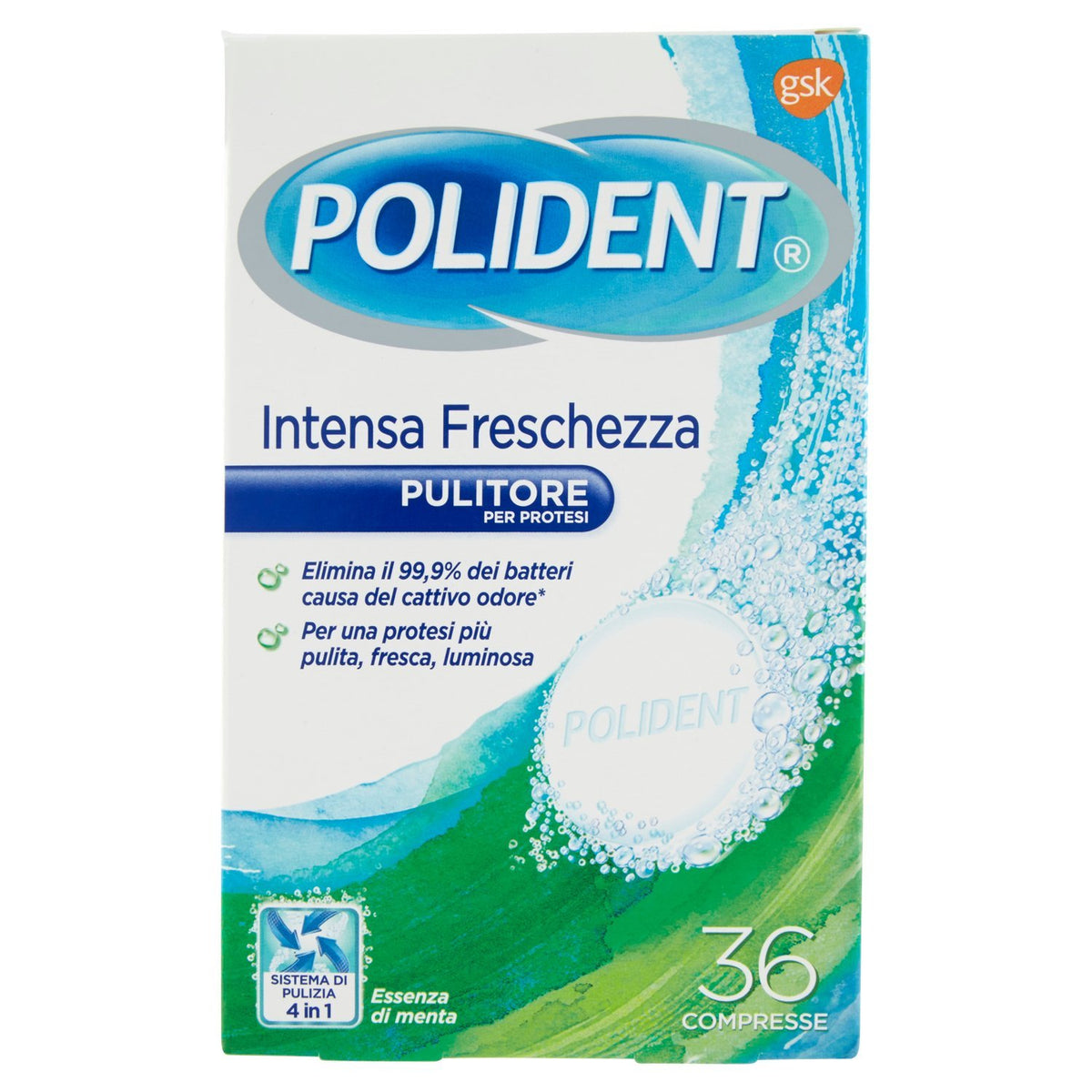 Polident Pulitore per Protesi, Tripla Freschezza - 36 Compresse