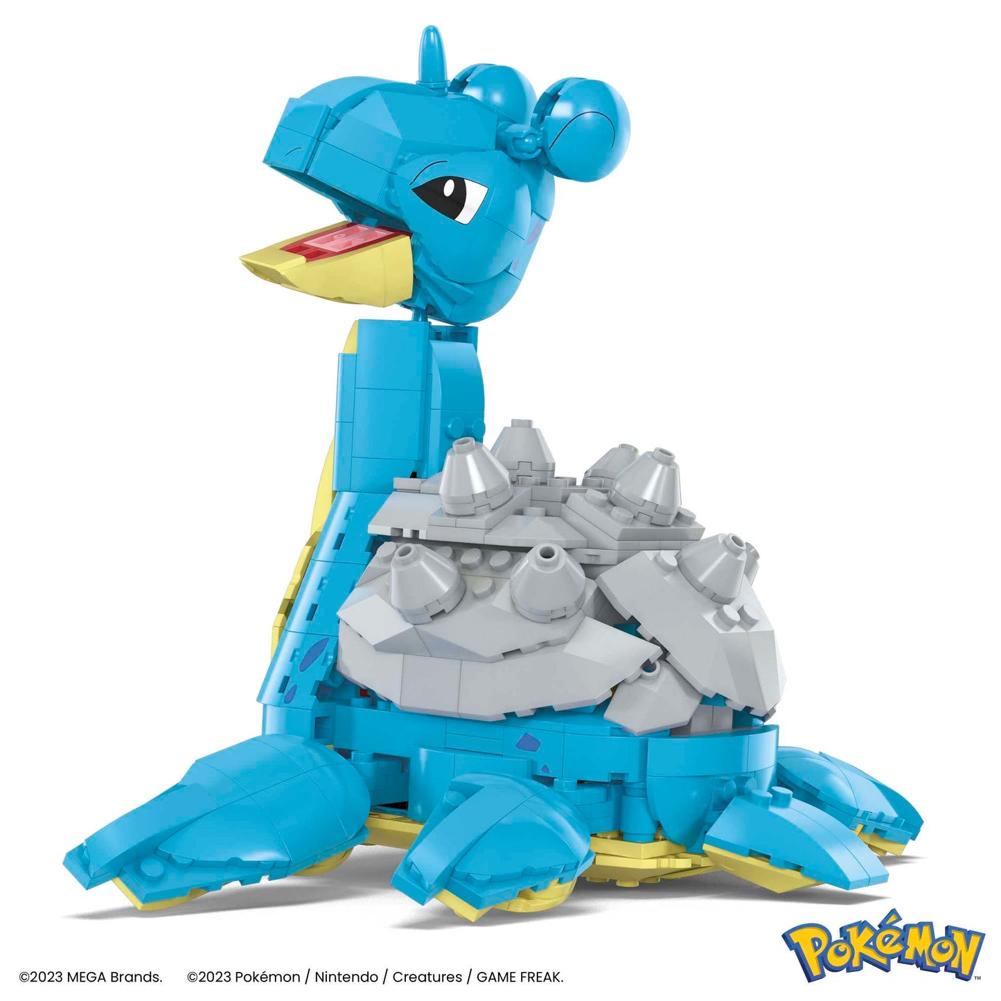 MEGA Pokémon - Lapras da Costruire e Collezionare con 527 Pezzi e Sistema Mattoncino Movimento, Alto 17+ cm, Personaggio da esporre, Giocattolo per Bambini, 8+ Anni, HKT26
