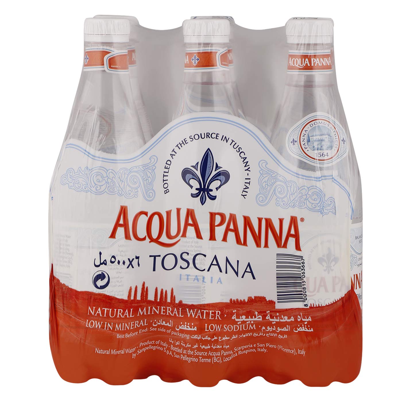Acqua Panna Acqua minerale con anidride carbonica, 24 bottiglie di chiusura x 50 cl