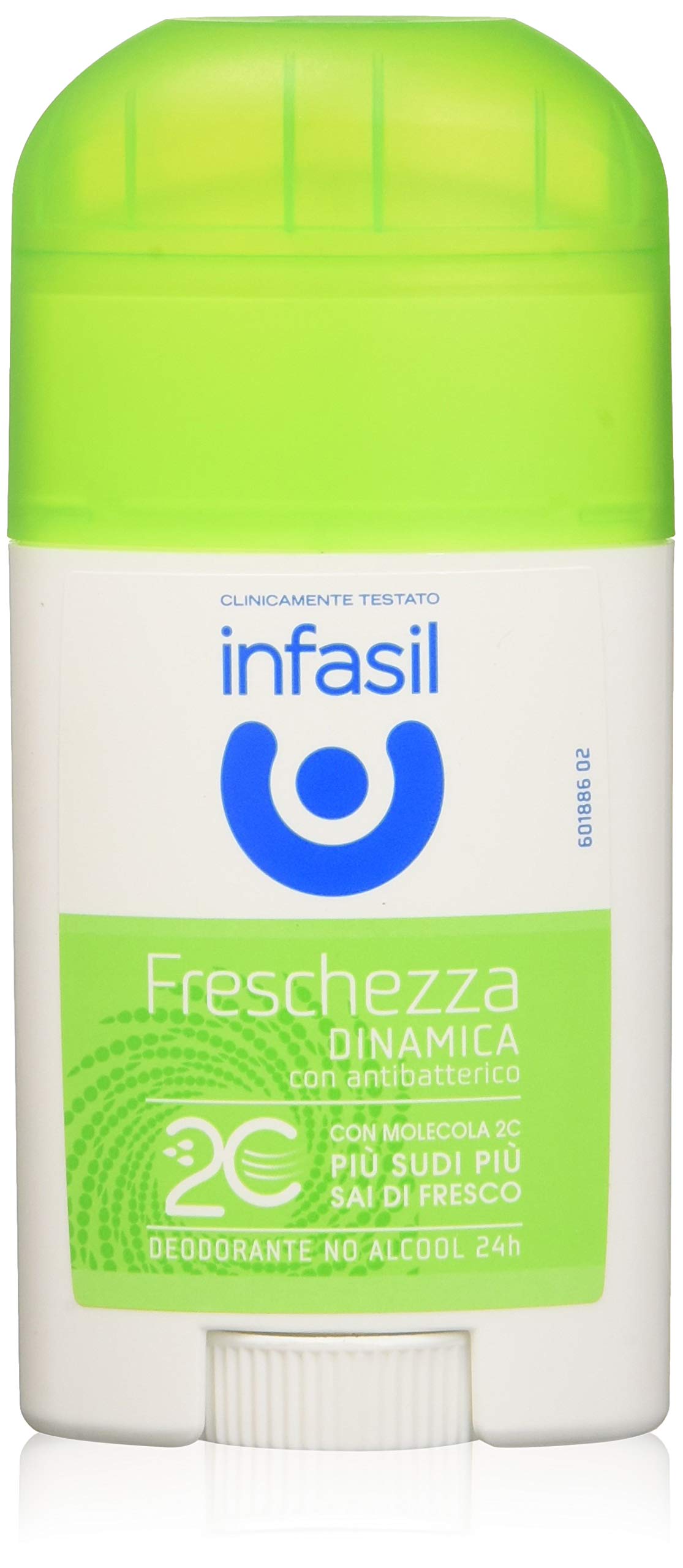 Infasil Freschezza Dinamica, Deodorante Stick con Antibatterico e Molecola 2C, Efficace Fino a 24H, Deodorante Senza Alcool, 50 ml