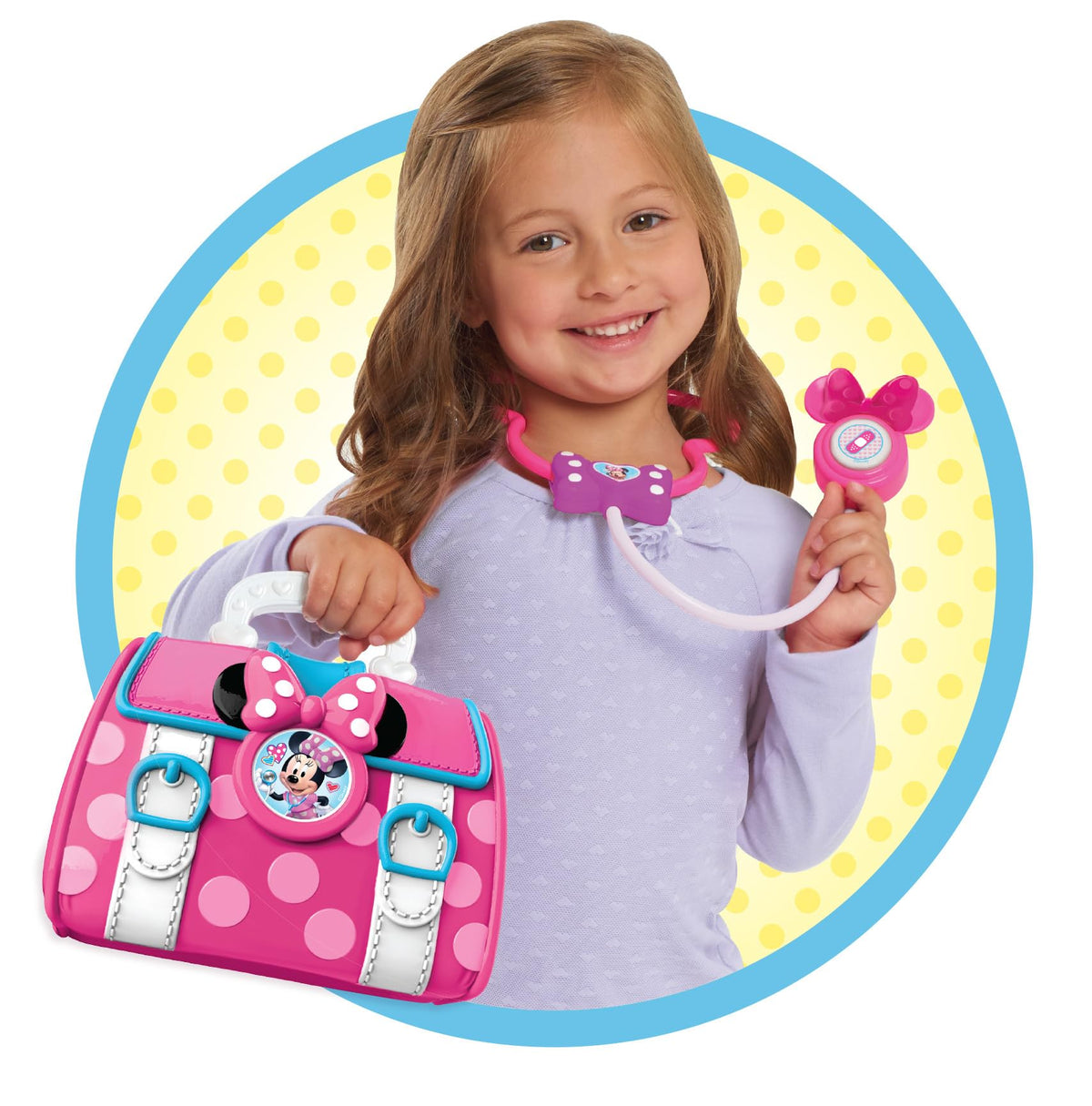 Set di Borsa da dottore con il Fiocco di Minni Disney Junior, 9 pezzi, gioco di finzione, giocattoli per bambini dai 3 anni in su di Just Play