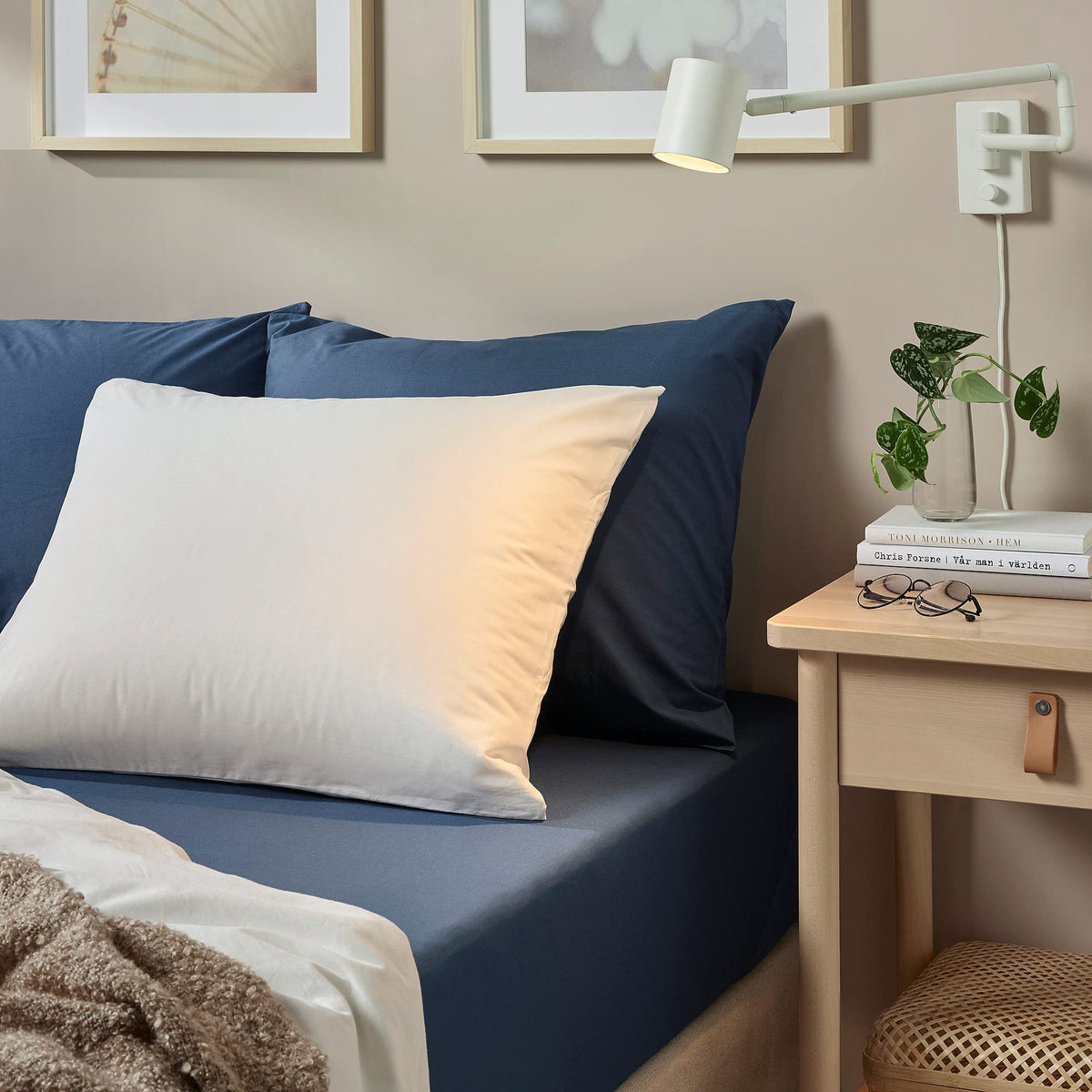 Ikea Lenzuolo con angoli ULLVIDE 90x200 cm, blu scuro