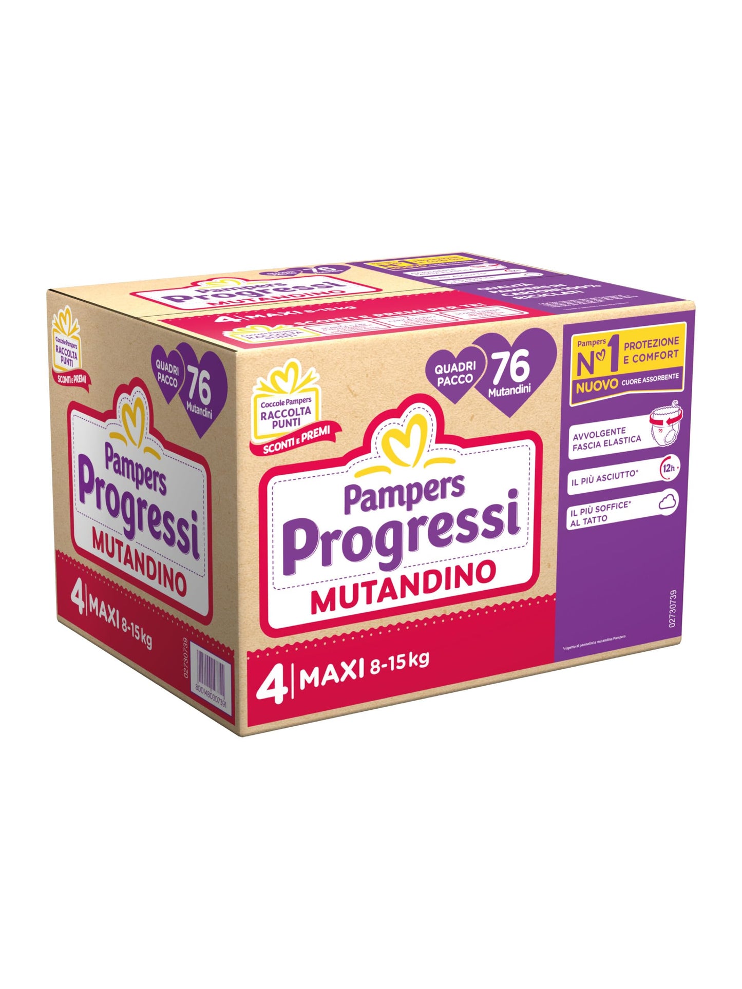 Pampers Progressi MUTANDINO tg. 4 maxi 8-15 kg quadripacco da 76 pannolini