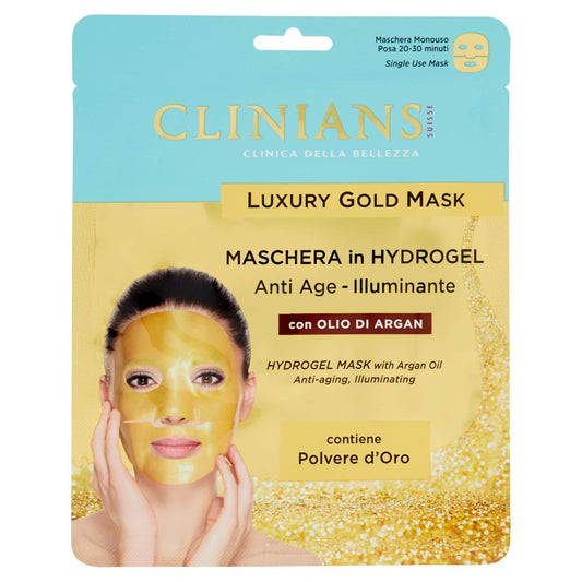 CLINIANS Luxury Gold Mask - Maschera Hydrogel Anti Age Illuminante 25 ml