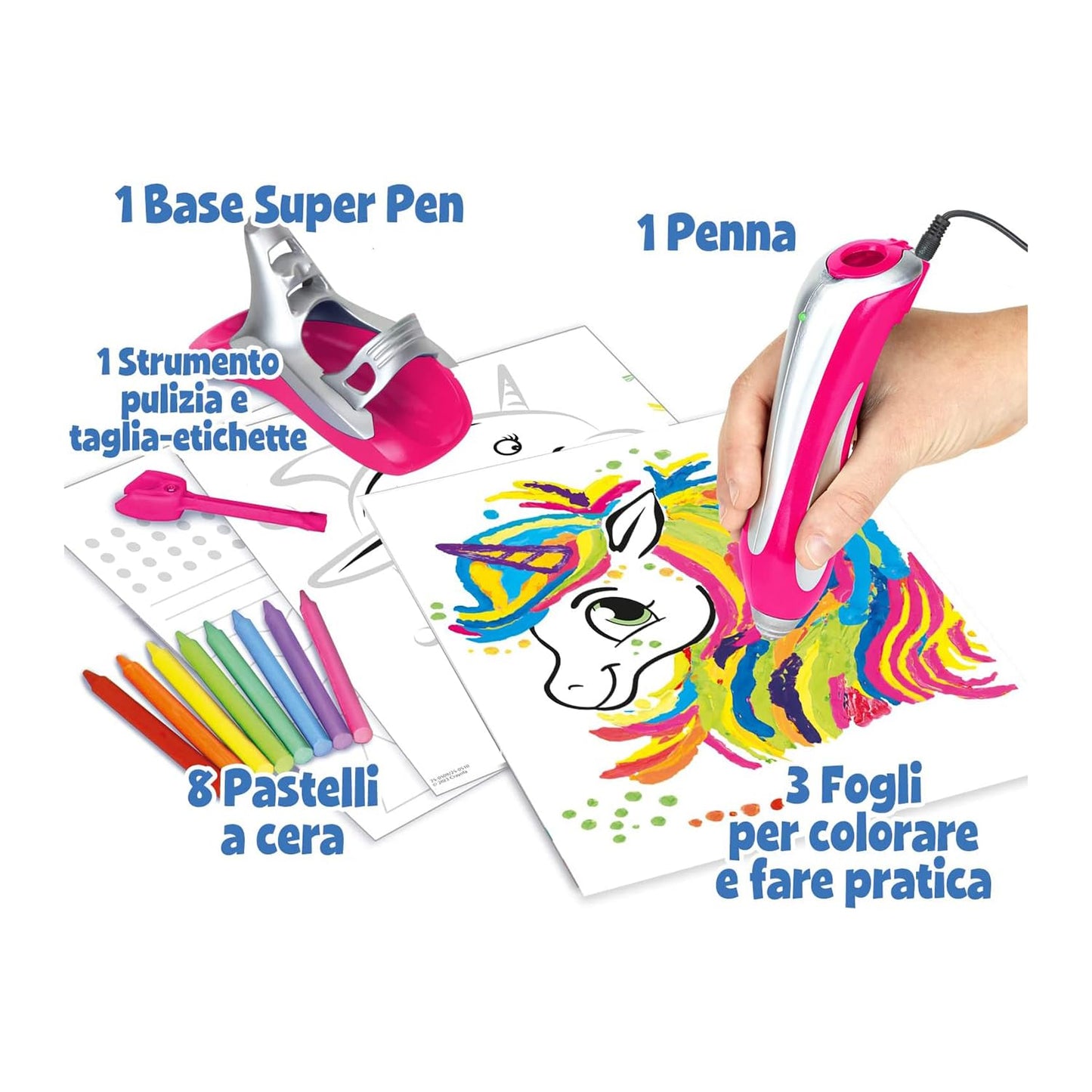 CRAYOLA - Super Pen Unicorno Neon, Gioco per Sciogliere i Pastelli a Cera e Creare Disegni in Rilievo, Attività Creativa e Regalo per Bambini, Età 8+, 25-0510