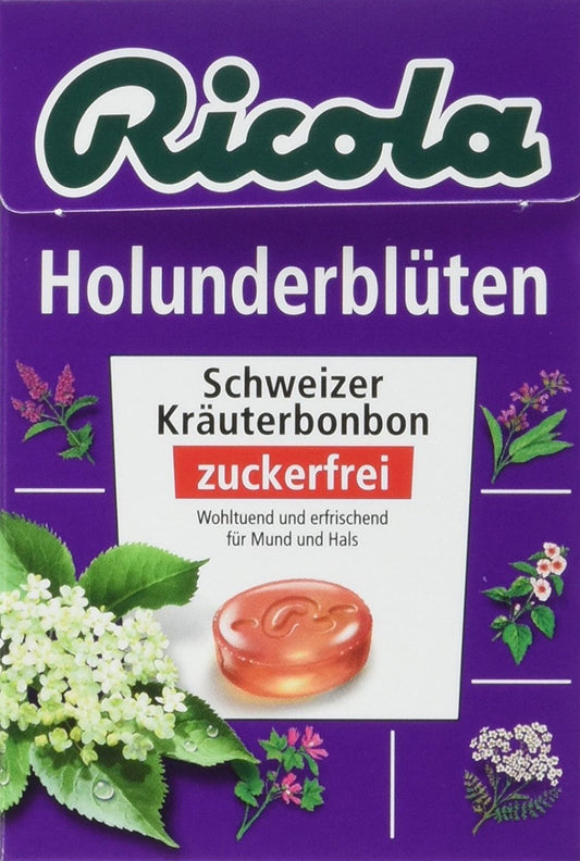 Ricola Sambuca-fioritura, senza guscio zucchero, confezione da 20 (20 x 50 G)