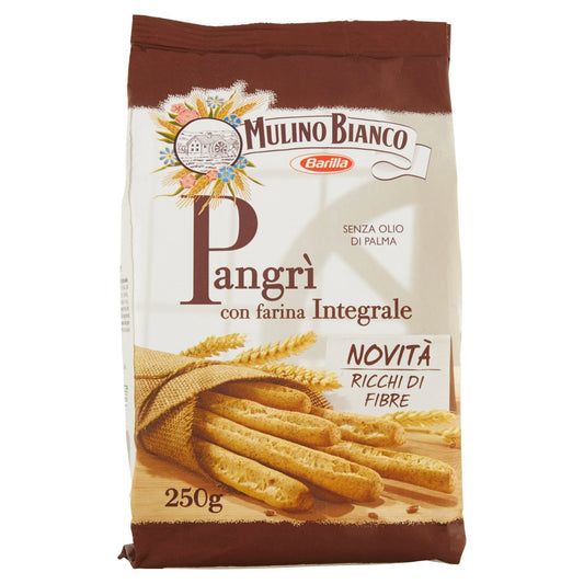 Mulino Bianco Grissini Rustici Pangrì con Farina Integrale, Snack Salato per la Merenda - 250 g