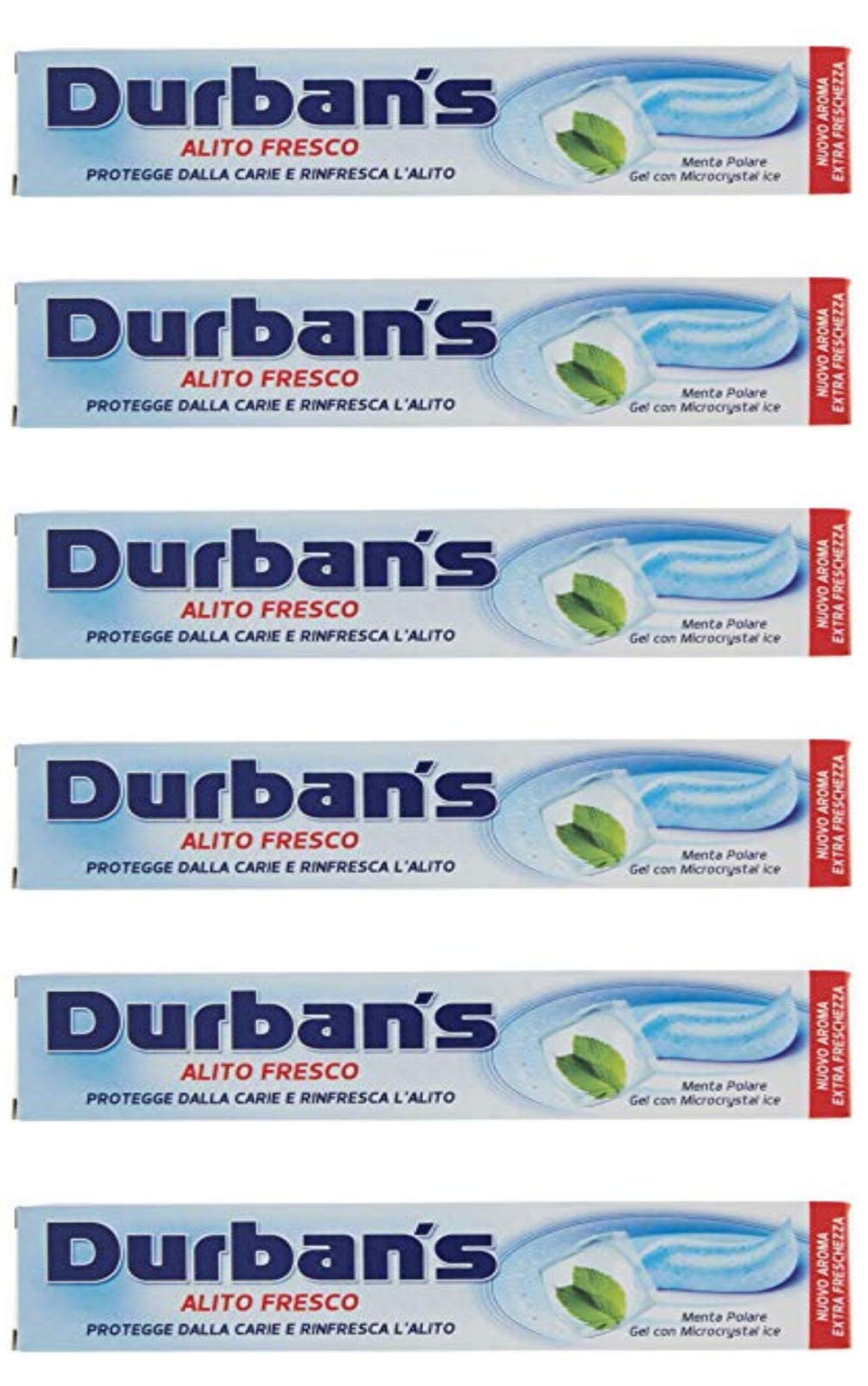 6 x Durban's Alilto Fresco Dentifricio 75ml